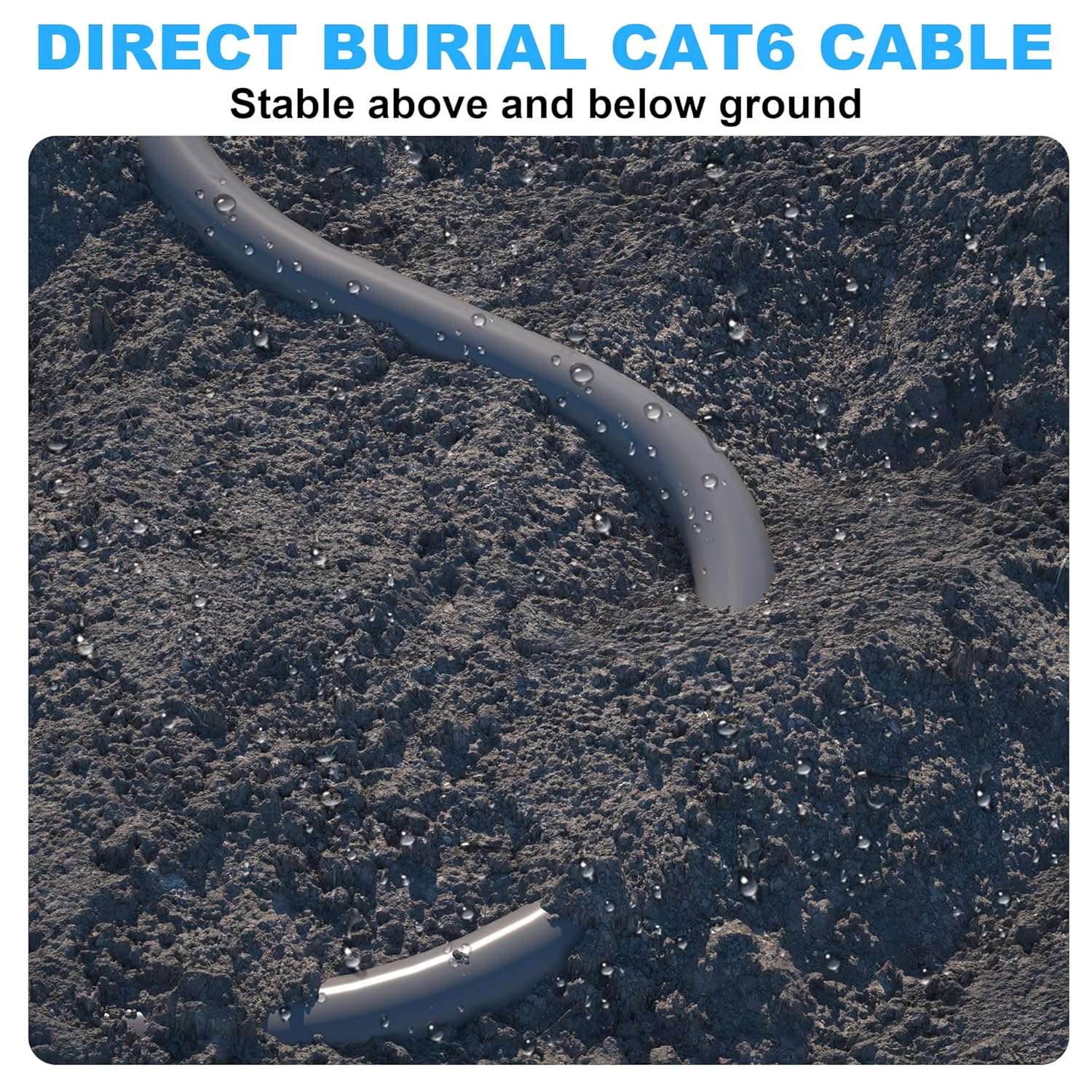 Outdoor Ethernet Cable 100ft, Cat 6 FTP Shielded Ethernet Cable Indoor, 23AWG High Speed Ethernet Patch Cords, Network, Interner Cable, UV Resistant, Waterproof, Direct Burial, with RJ45 for Router - Image 6
