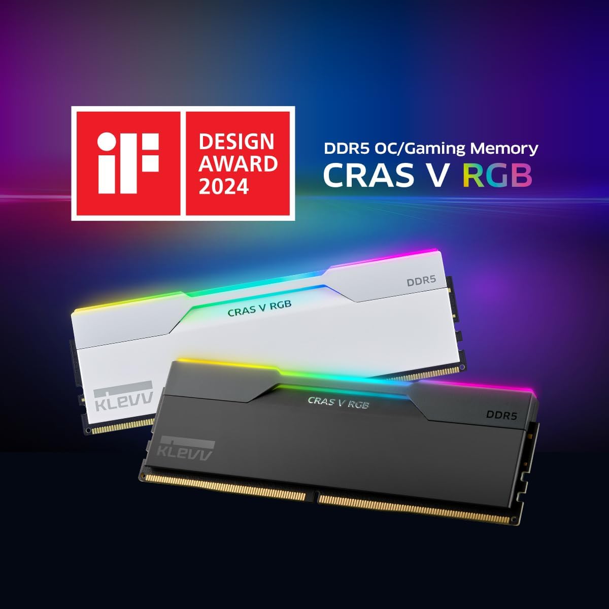 KLEVV CRAS V RGB DDR5 32GB (2x16GB) 6400MHz CL32 SK Hynix A-Die 1.35V Gaming Desktop Ram Memory XMP 3.0 / AMD Expo Ready - White (KD5AGUA80-64A320J) - Image 2