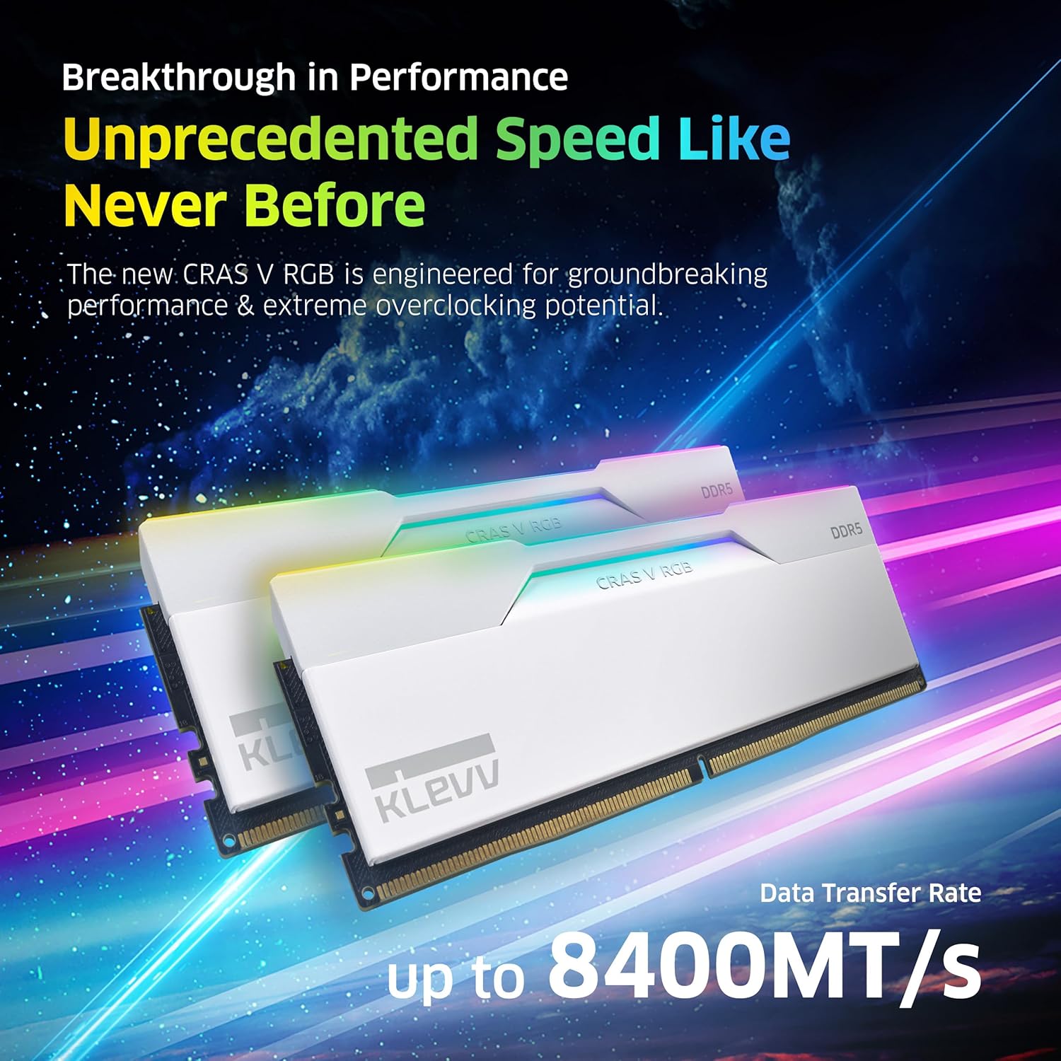 KLEVV CRAS V RGB DDR5 32GB (2x16GB) 6400MHz CL32 SK Hynix A-Die 1.35V Gaming Desktop Ram Memory XMP 3.0 / AMD Expo Ready - White (KD5AGUA80-64A320J) - Image 3