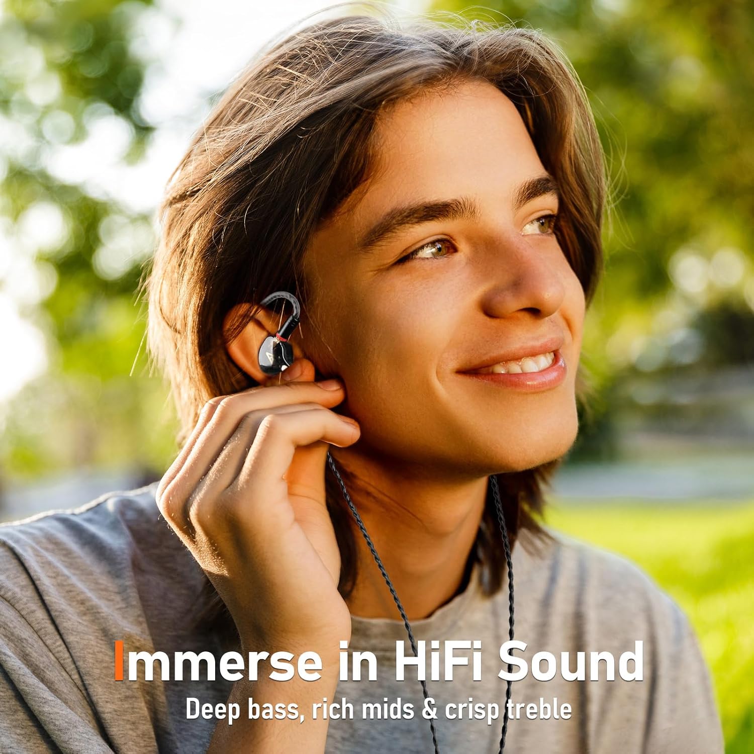 Vibes 202M Wired Earbuds - HiFi in Ear Monitor Headphones - Noise Isolating Ear Buds w/ Mic - Clear Sound, Deep Bass & Comfort-Fit Gaming Earphones - MMCX to 3.5mm & Silver Plated Cord, Carrying Case - Image 2