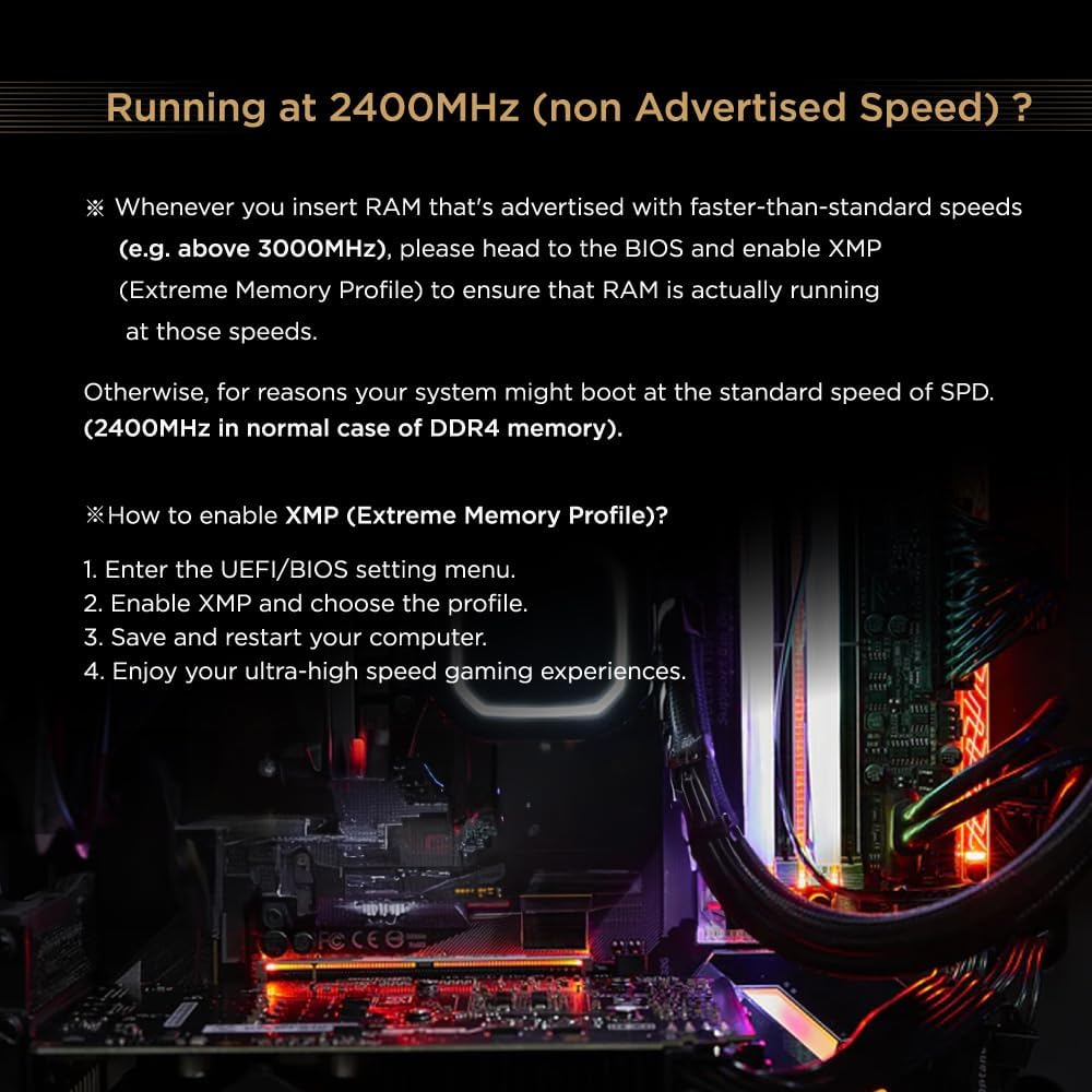 【RGB DDR4 RAM】GIGASTONE Game TURBO 32GB Kit (2x16GB)DDR4 3200MHz PC4-25600 CL16-18-18-40 Intel XMP 2.0 AMD Ryzen 1.35V UDIMM 288 Pin Unbuffered Non ECC High Performance Gaming Desktop Memory - Black - Image 7