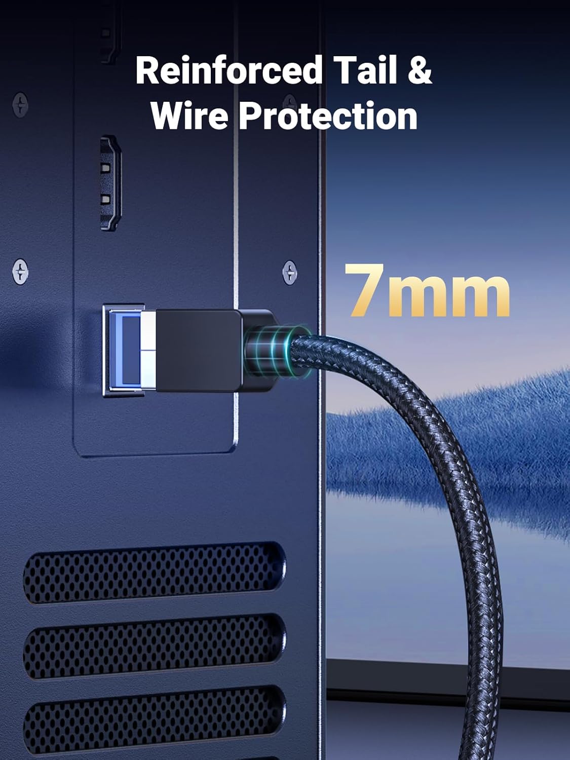 UGREEN Cat 8 Ethernet Cable 10FT, High Speed Braided 40Gbps 2000Mhz Network Cord Cat8 RJ45 Shielded Indoor Heavy Duty LAN Cables Compatible with Gaming PC PS5 PS4 PS3 Xbox Modem Router 10FT - Image 5