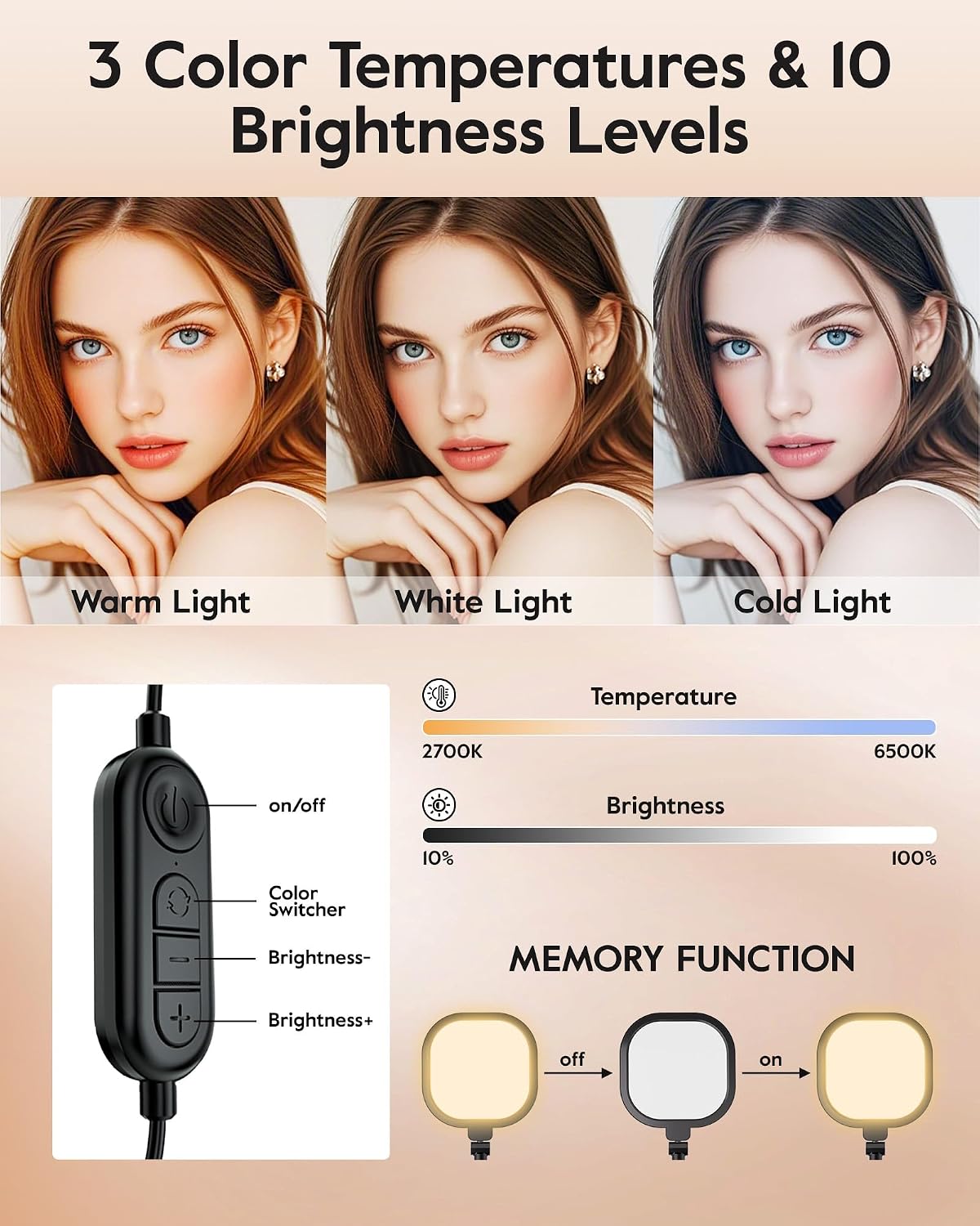 LitONES 2Pcs Desktop Video Conference Lighting for Zoom Meeting, Computer, Laptop, Work from Home with Nature Soft Light, Adjustable Brightness & Color Temp and Flexible Stand & Versatile Phone Holder - Image 4