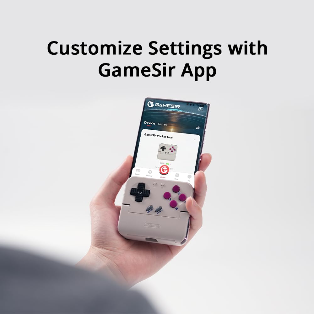 GameSir Pocket Taco Vertical Bluetooth Mobile Controller for Android,Handheld Mobile Gaming Controller, 600mAh Battery, Lightweight with Pass-Through Charging, Retro Arcade Gamepad - Image 7