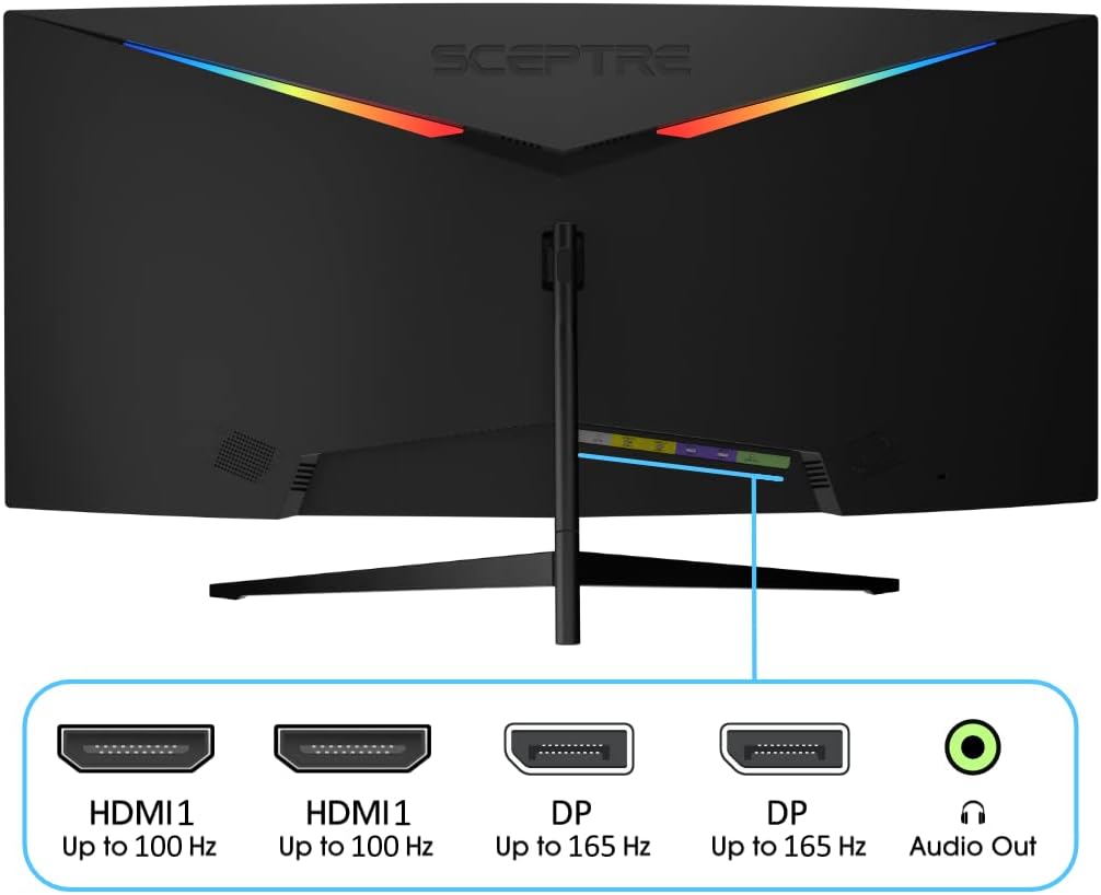 34-Inch Curved Ultrawide WQHD Gaming Monitor 3440 x 1440 R1500 up to 180Hz DisplayPort x2 99% sRGB 1ms, Machine Black 2025 (C345B Series) - Image 3