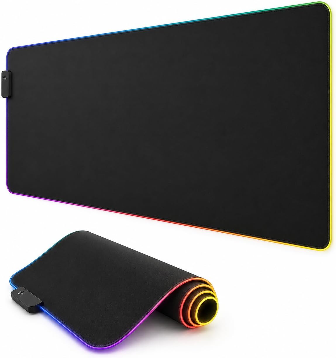 RGB Gaming Mouse Pad, 31.5 × 11.8 Inch Large Mouse pad for Desk, 13 Light Modes, Non-Slip Rubber Base, Waterproof, for PC Laptop Office Gaming Use