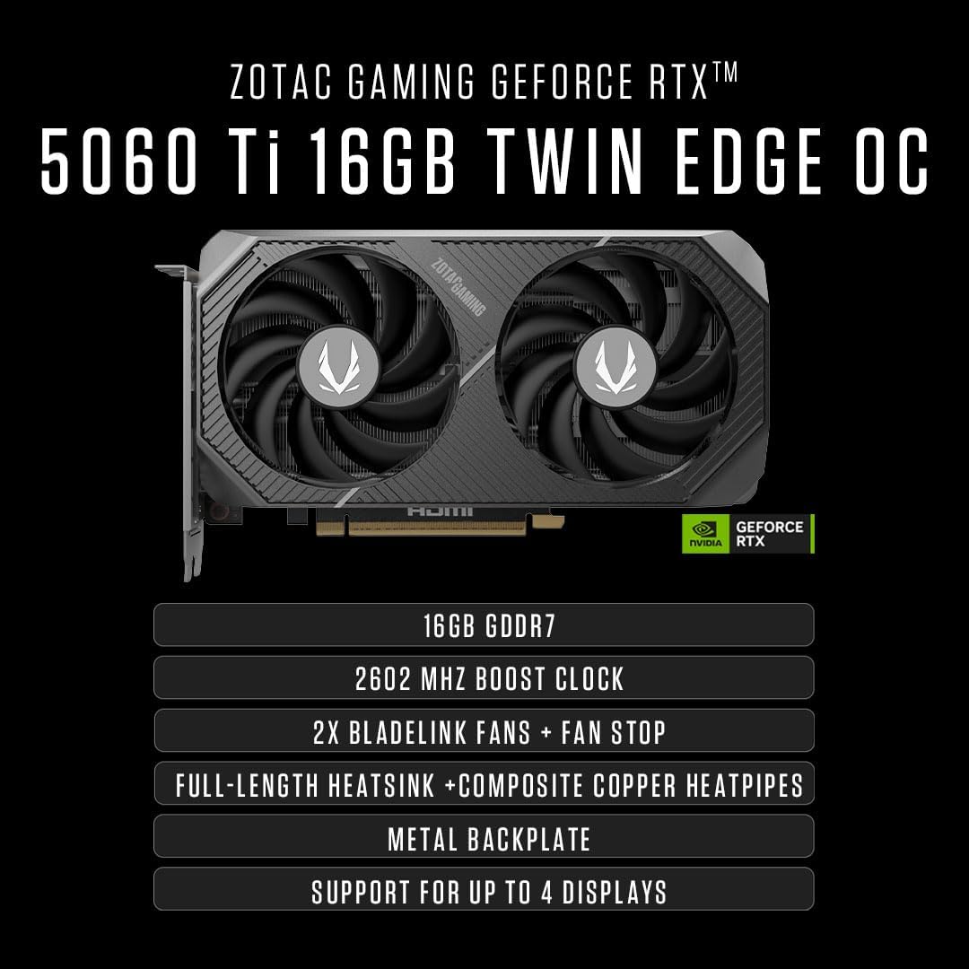 ZOTAC MEK Gaming PC Desktop, NVIDIA GeForce RTX 5060 Ti 16GB GDDR7, AMD Ryzen 7 9700X Up to 5.5GHz, 32GB DDR5, 1TB NVMe SSD, 850W 80+ Gold PSU, WiFi 6E, Windows 11 Home - Image 2