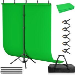 Green Screen Backdrop Kit, 5×7ft P...