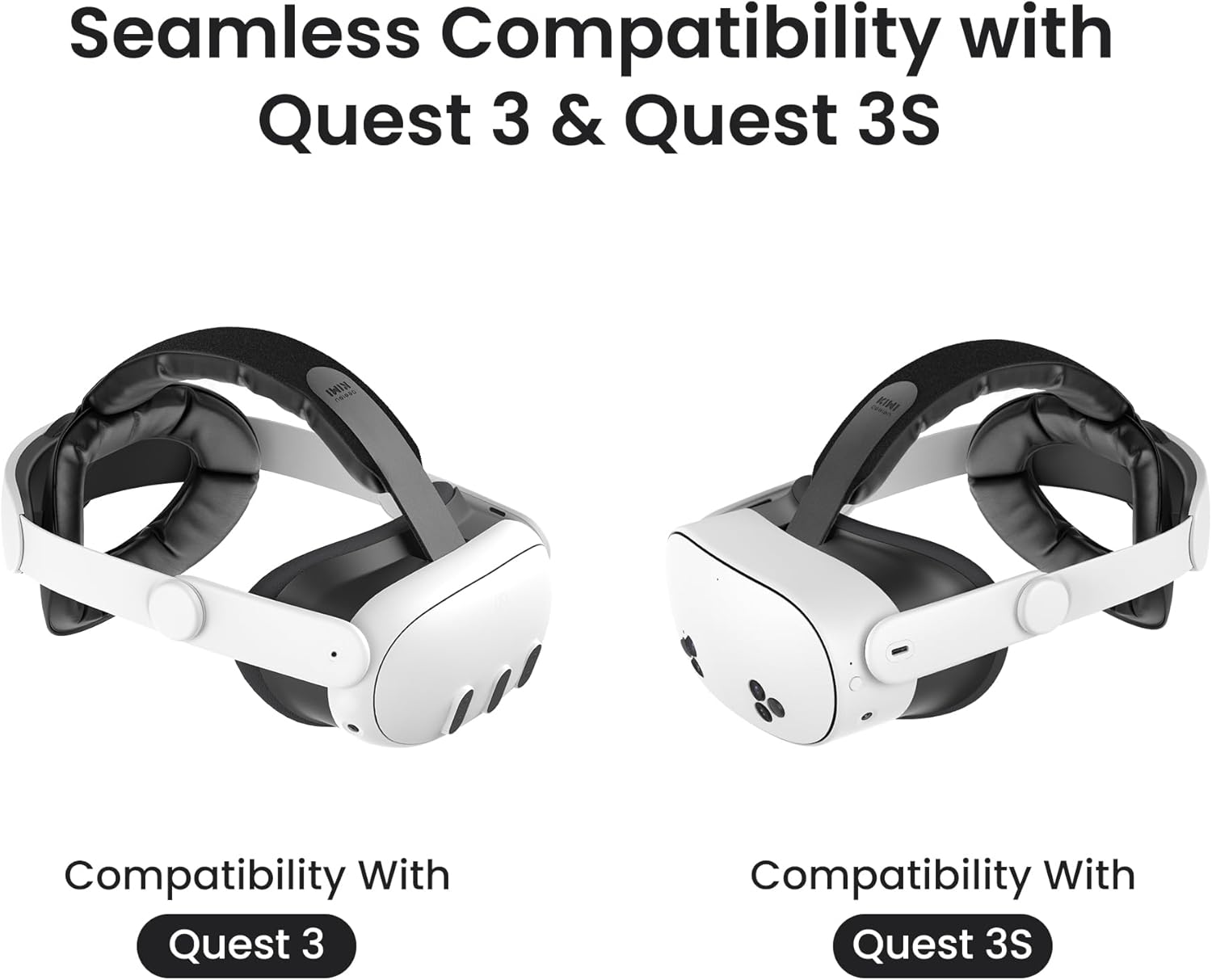 KIWI design K4 Head Strap, VR Headset Accessories for Meta Oculus Quest 3/3S, Non-Battery & Enhanced Support & Adjustable & Comfort Strap Gift for Kids and Adults - Image 5