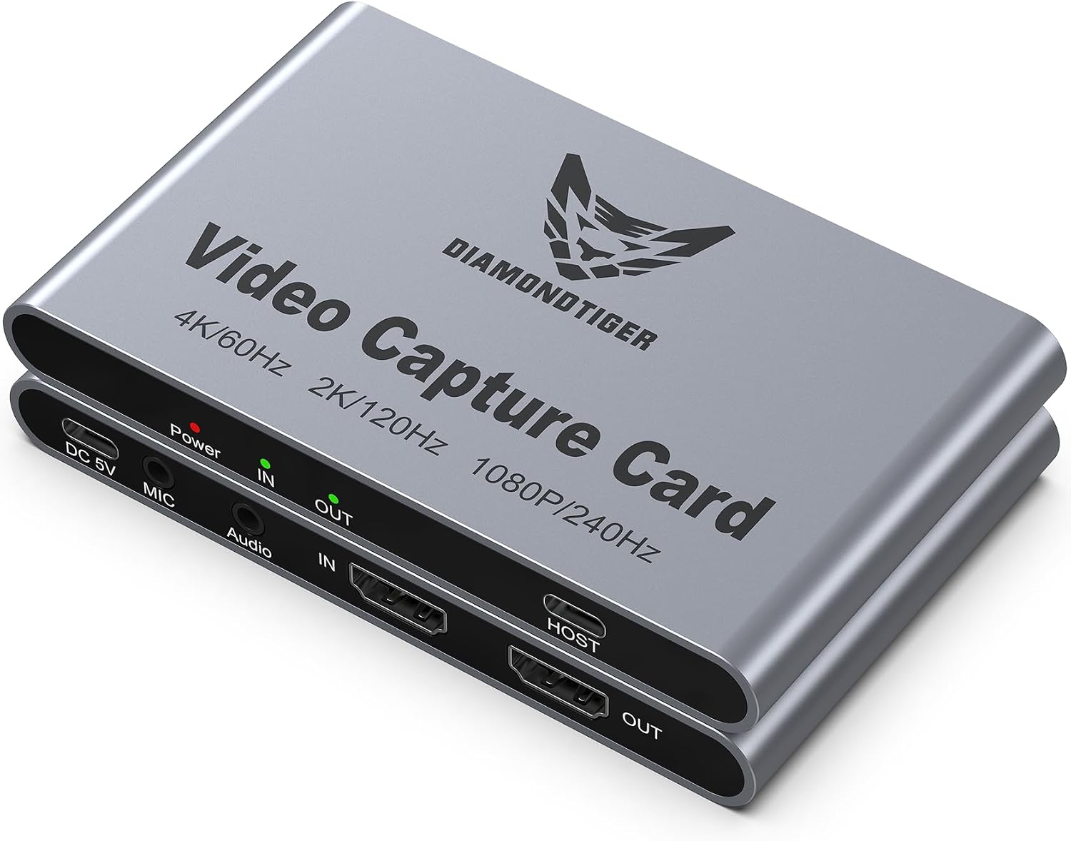 4K 60Hz Capture Card, 1080P 240Hz Gaming Video Capture Card with HDR VRR Passthrough, USB 3.2 Type-C Lag-Free Recorder for PS5, Xbox Series X/S, Nintendo Switch, PC, OBS, Twitch