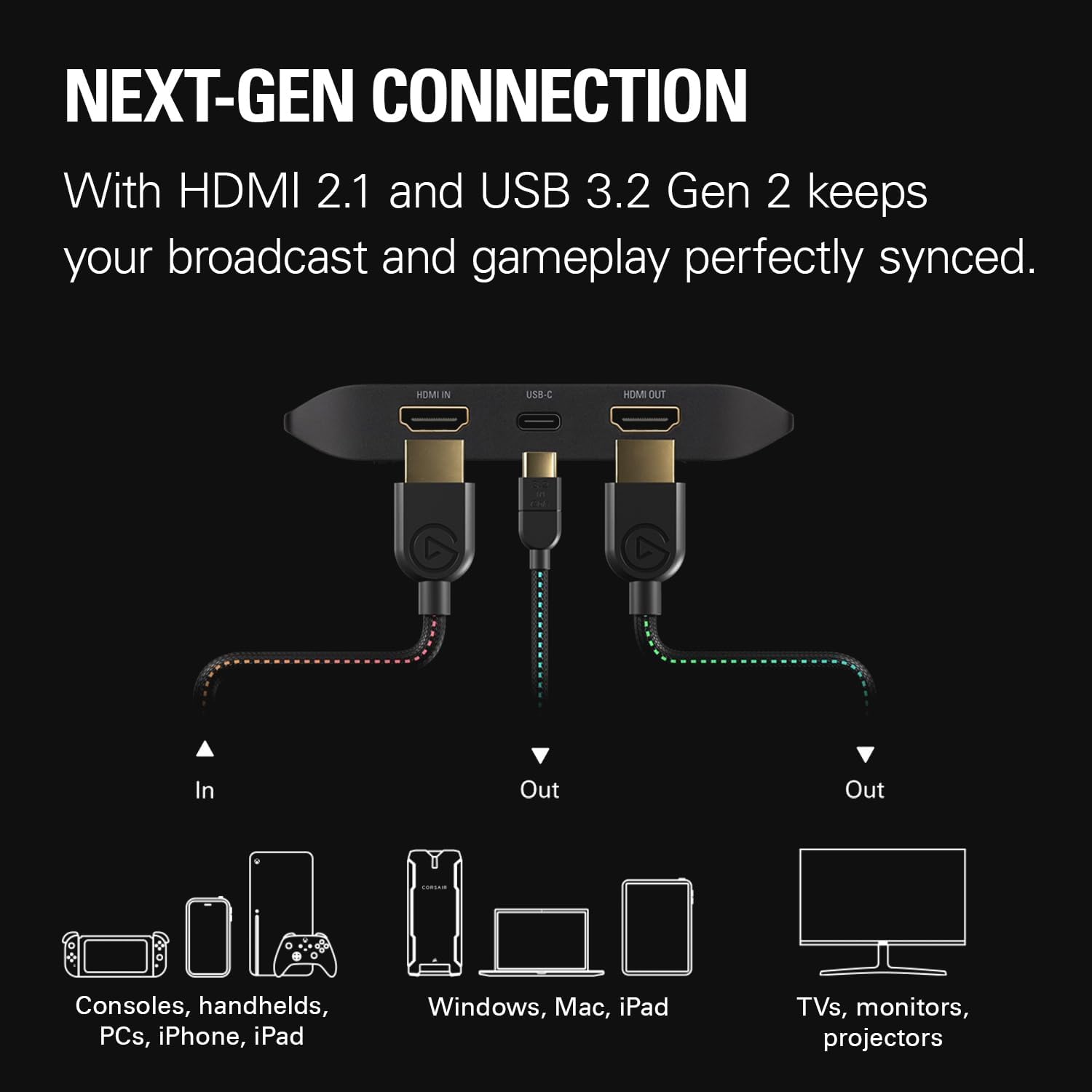 Elgato 4K X – Capture Up to 4K144 with Ultra-Low Latency on PS5|Pro, Xbox Series X|S, Nintendo Switch 2, OBS and More, HDMI 2.1, VRR, HDR10, USB 3.2 Gen 2, for Streaming & Recording, PC|Mac|iPad - Image 7