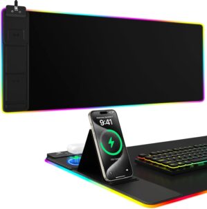 Mouse Pad with Phone Holder, Wirele...