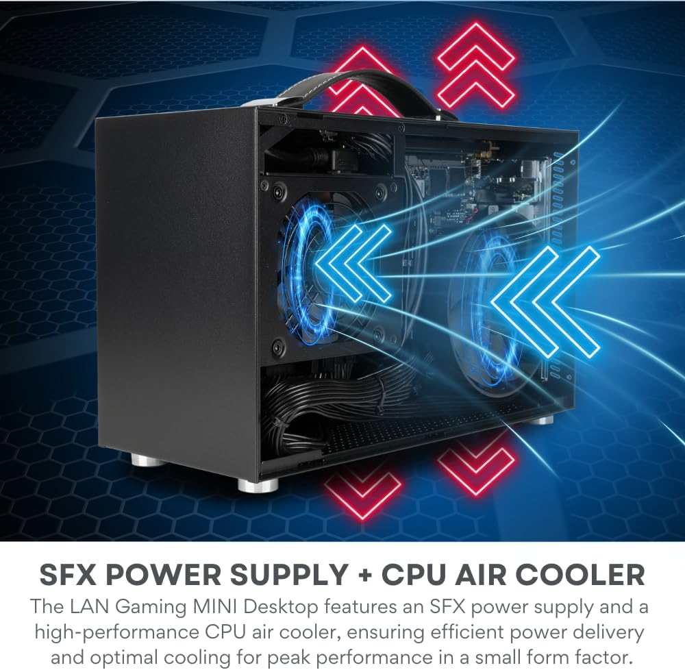 LAN Gamer RTX 5070 12GB, 8-Core AMD Ryzen 7 8700F, 32GB DDR5 RAM, 2TB Gen4 NVMe SSD, 8.1L Mini ITX SFF Desktop w/Windows 11 Pro, 3-Year Warranty, RGB Keyboard+Mouse, Internal Wi-Fi (Black) - Image 4