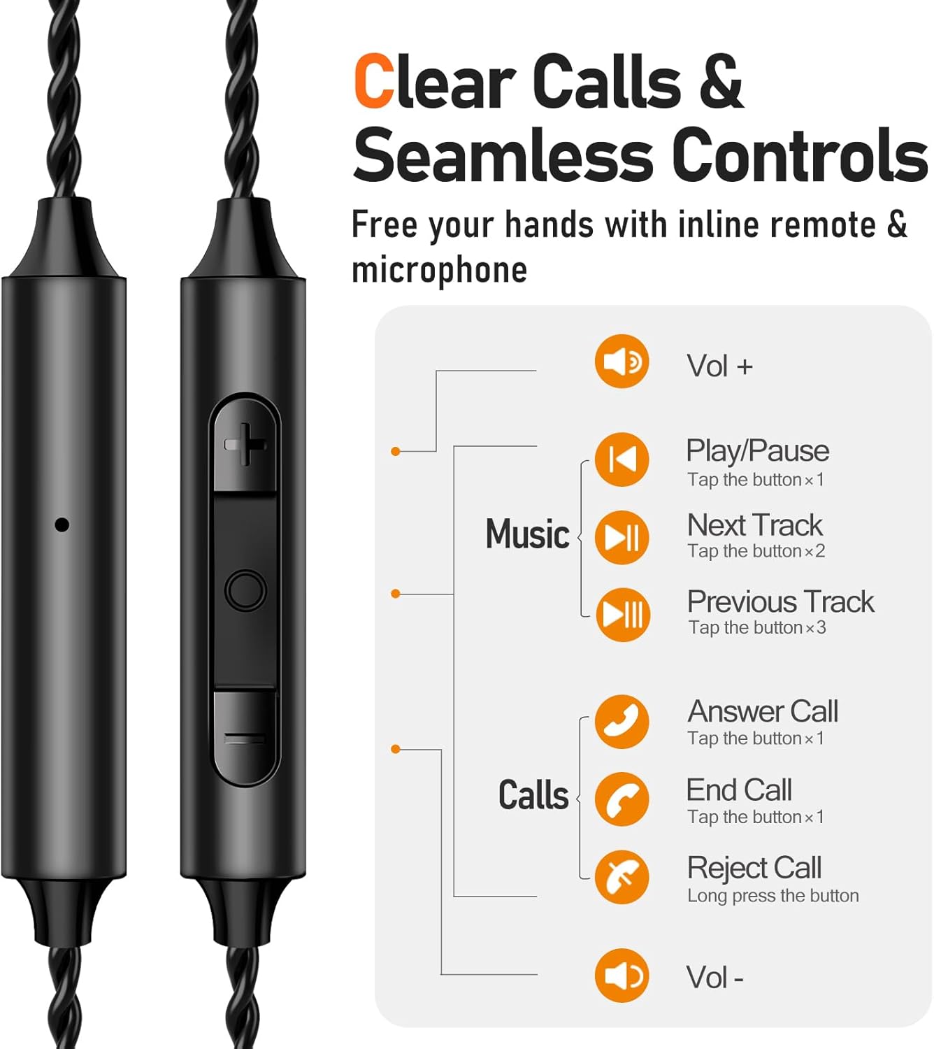 Vibes 202M Wired Earbuds - HiFi in Ear Monitor Headphones - Noise Isolating Ear Buds w/ Mic - Clear Sound, Deep Bass & Comfort-Fit Gaming Earphones - MMCX to 3.5mm & Silver Plated Cord, Carrying Case - Image 9