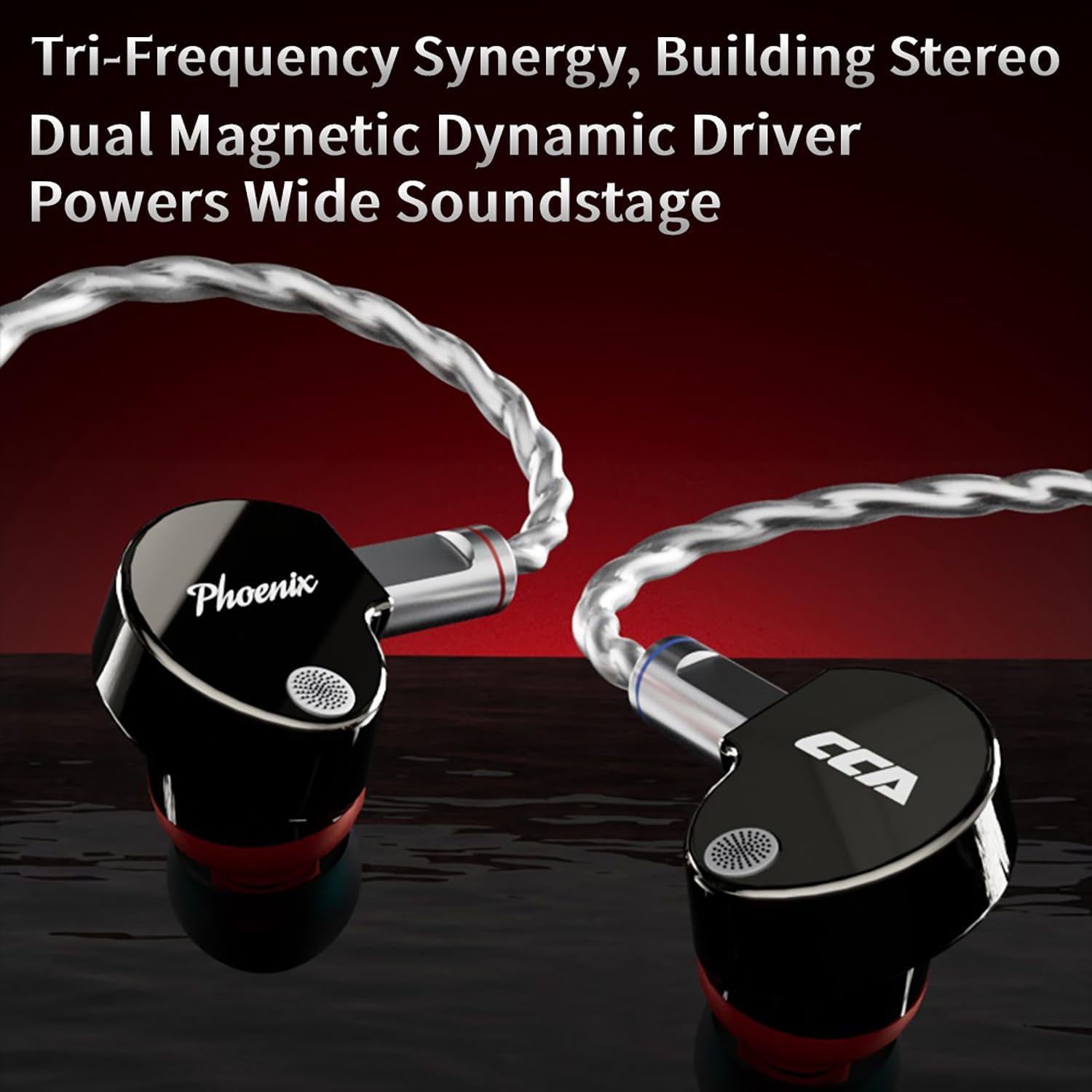 CCA Phoenix in-Ear Monitor Headphones, Dual-Magnet Dynamic Driver IEM with HiFi Clear Sound & Deep Bass, Full-Metal Professional Gaming Earbuds for Musicians, Singers, and Audiophiles(3.5mm Plug) - Image 7