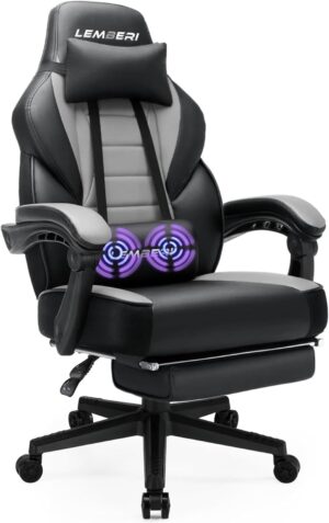 LEMBERI Gaming Chair with Footrest,...