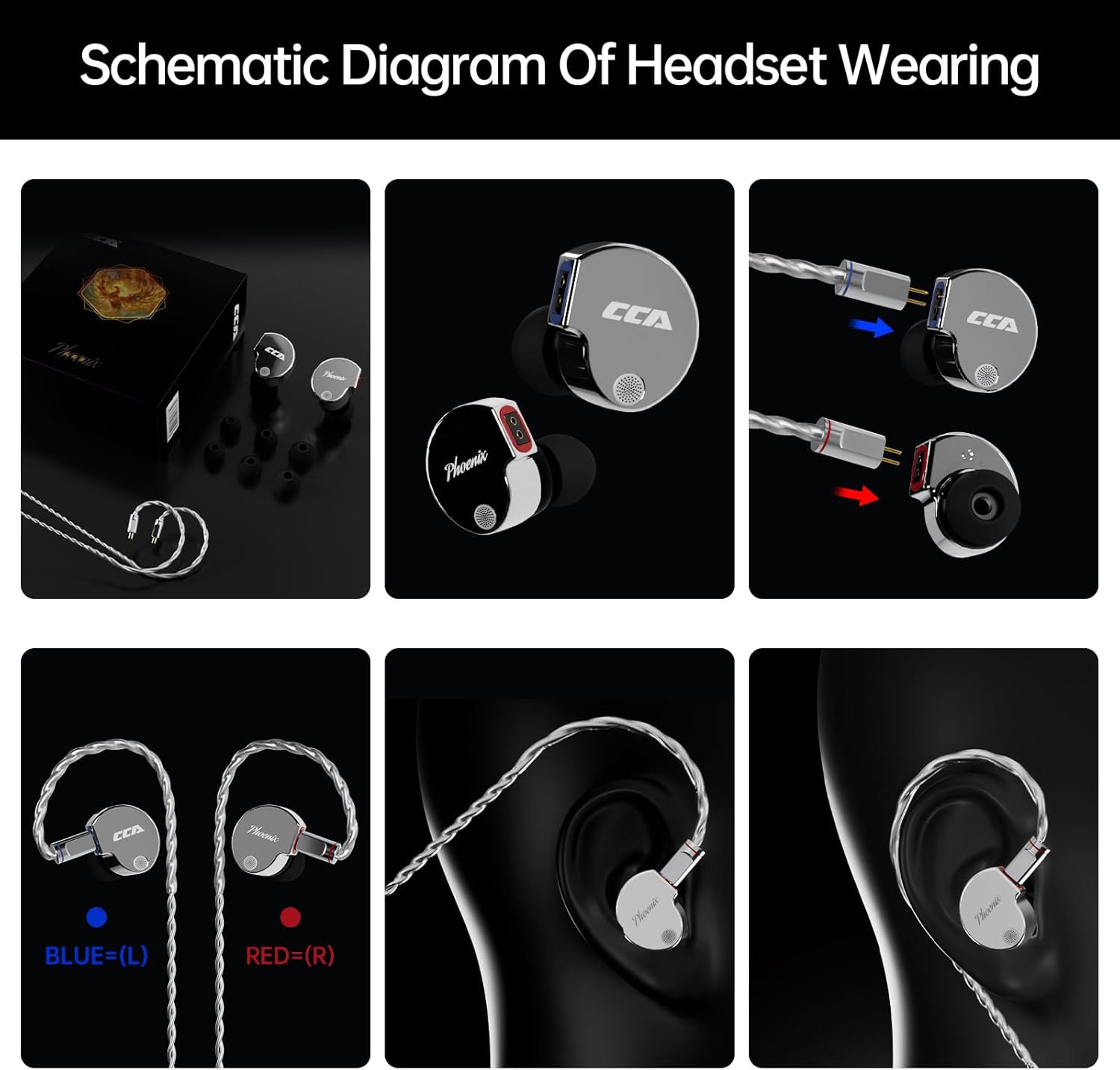 CCA Phoenix in-Ear Monitor Headphones, Dual-Magnet Dynamic Driver IEM with HiFi Clear Sound & Deep Bass, Full-Metal Professional Gaming Earbuds for Musicians, Singers, and Audiophiles(3.5mm Plug) - Image 9