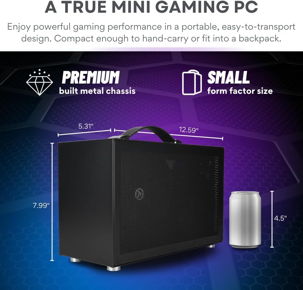 LAN Gamer RTX 5070 12GB, 8-Core AMD Ryzen 7 8700F, 32GB DDR5 RAM, 2TB Gen4 NVMe SSD, 8.1L Mini ITX SFF Desktop w/Windows 11 Pro, 3-Year Warranty, RGB Keyboard+Mouse, Internal Wi-Fi (Black) - Image 5