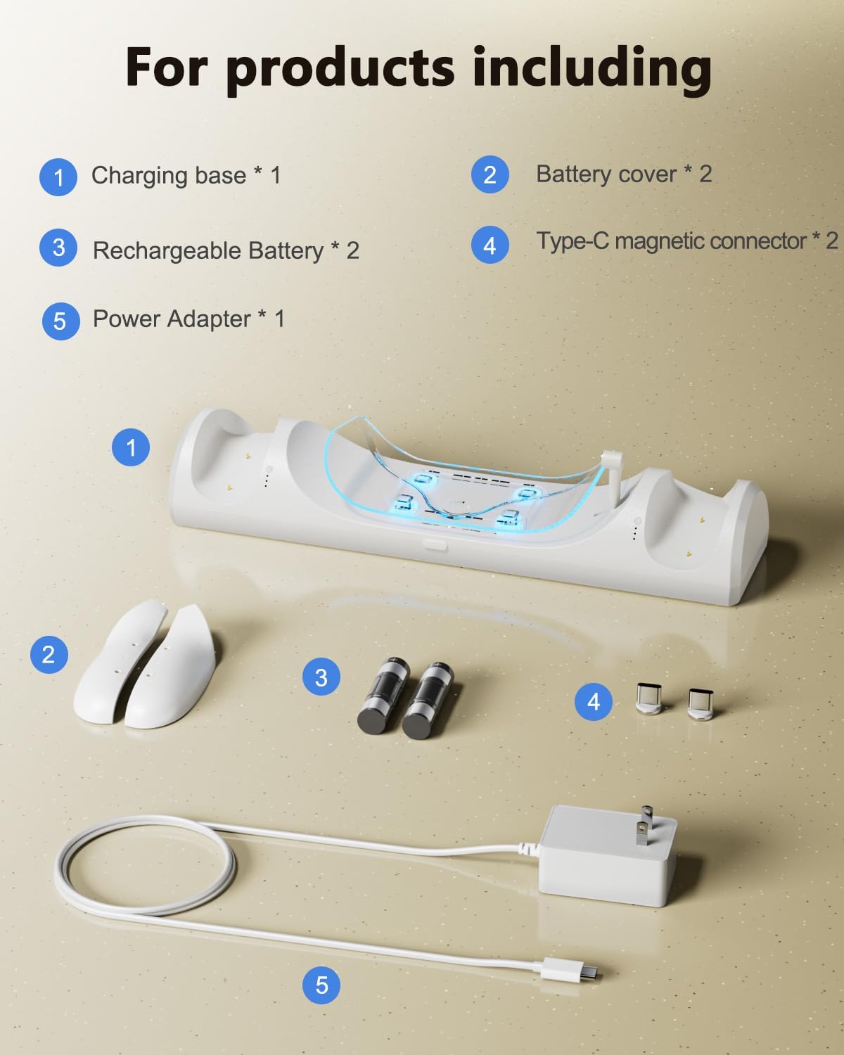 Charging Dock for Meta Quest 2, Magnetic Fast Charging Station for 0culus Quest 2 Accessories with 2000mAh Rechargeable Batteries, 3H Fast Charge & LED Indicators, Charging Stand for VR2 Headset - Image 8