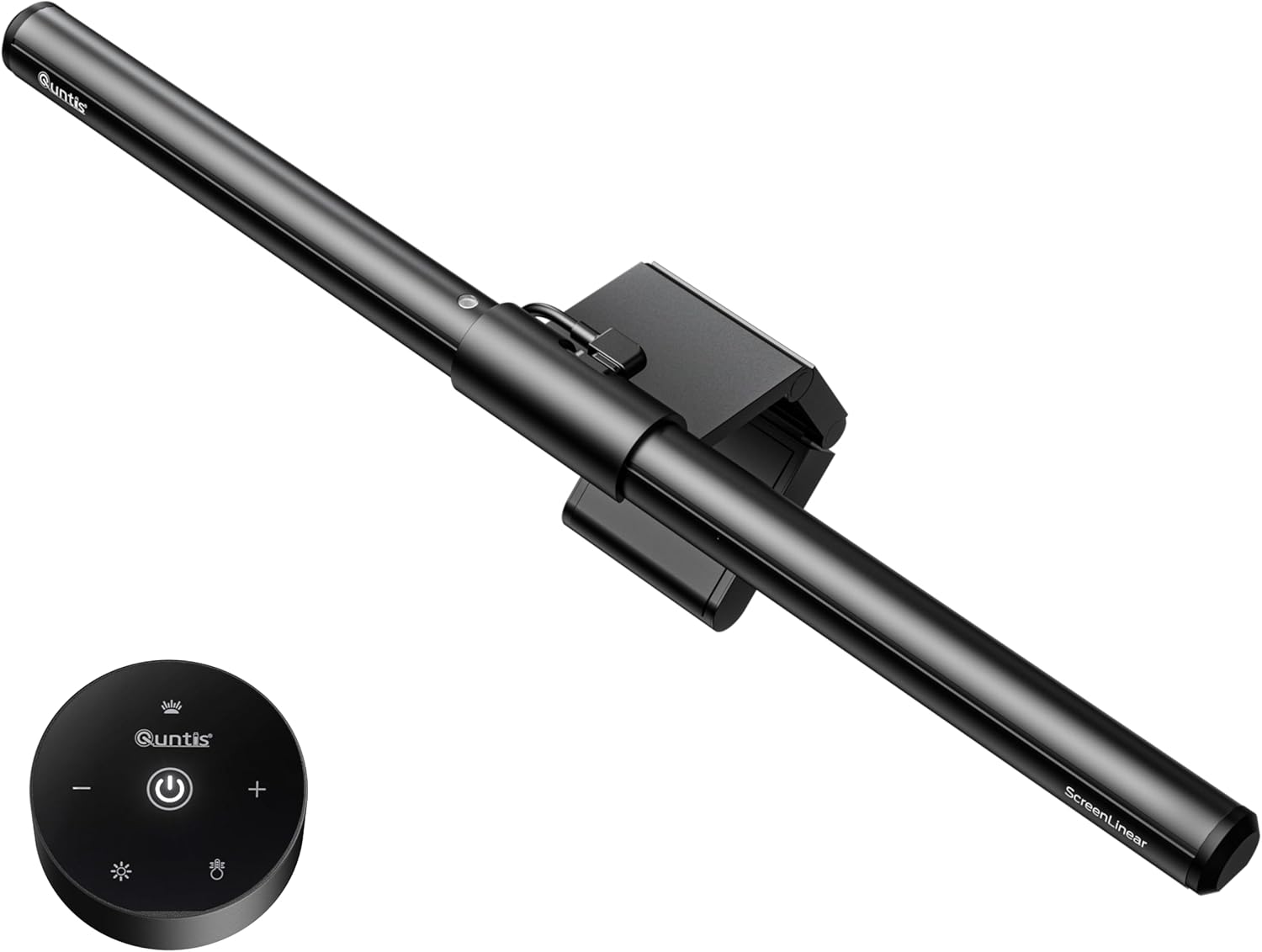 Quntis Monitor Light Bar with Remote, Fit for Curved Monitors/Camera Base, Eye-Care Computer Screen Light Bar, Auto-Dimming Dimmable Work Office Gaming Desk Lamp, Gray