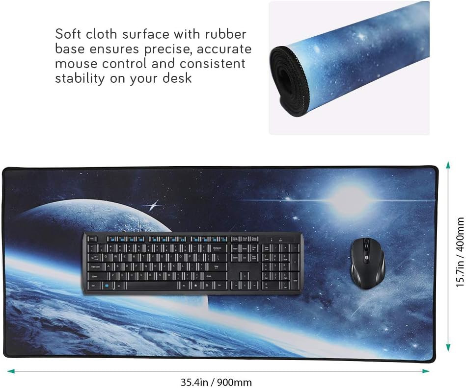 XXL Professional Large Mouse Pad & Computer Game Mouse Mat (35.4x15.7x0.1IN, 90x40 Space) - Image 2
