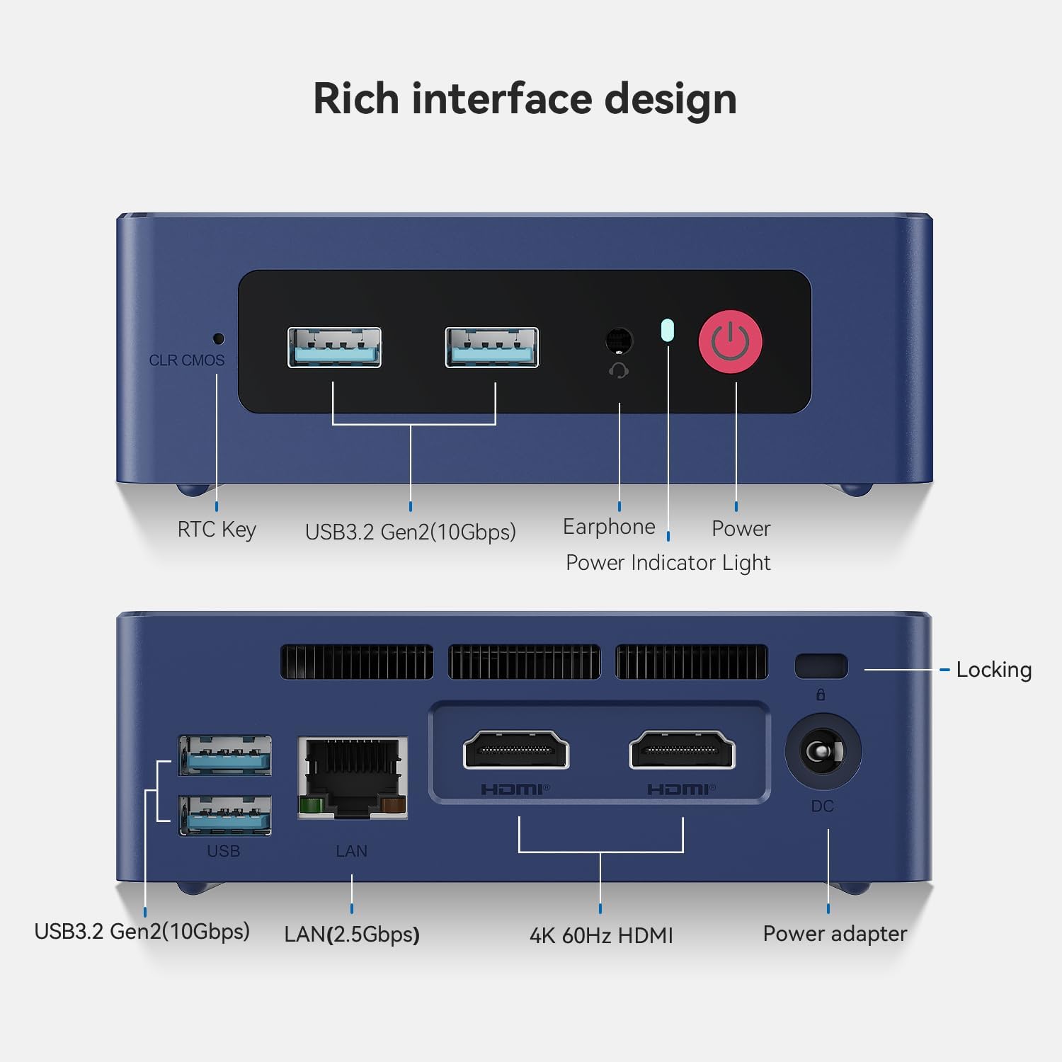 Beelink Mini PC, MINI S13 Intel Twin Lake N150(up to 3.6GHz) 4C/4T, Mini Computer 12GB LPDDR5 RAM 500GB SSD, Desktop PC Dual Display HDMI*2 4K 60Hz/2.5Gbps/WiFi6/BT5.2/WOL/PXE/Office/W11 Home - Image 8