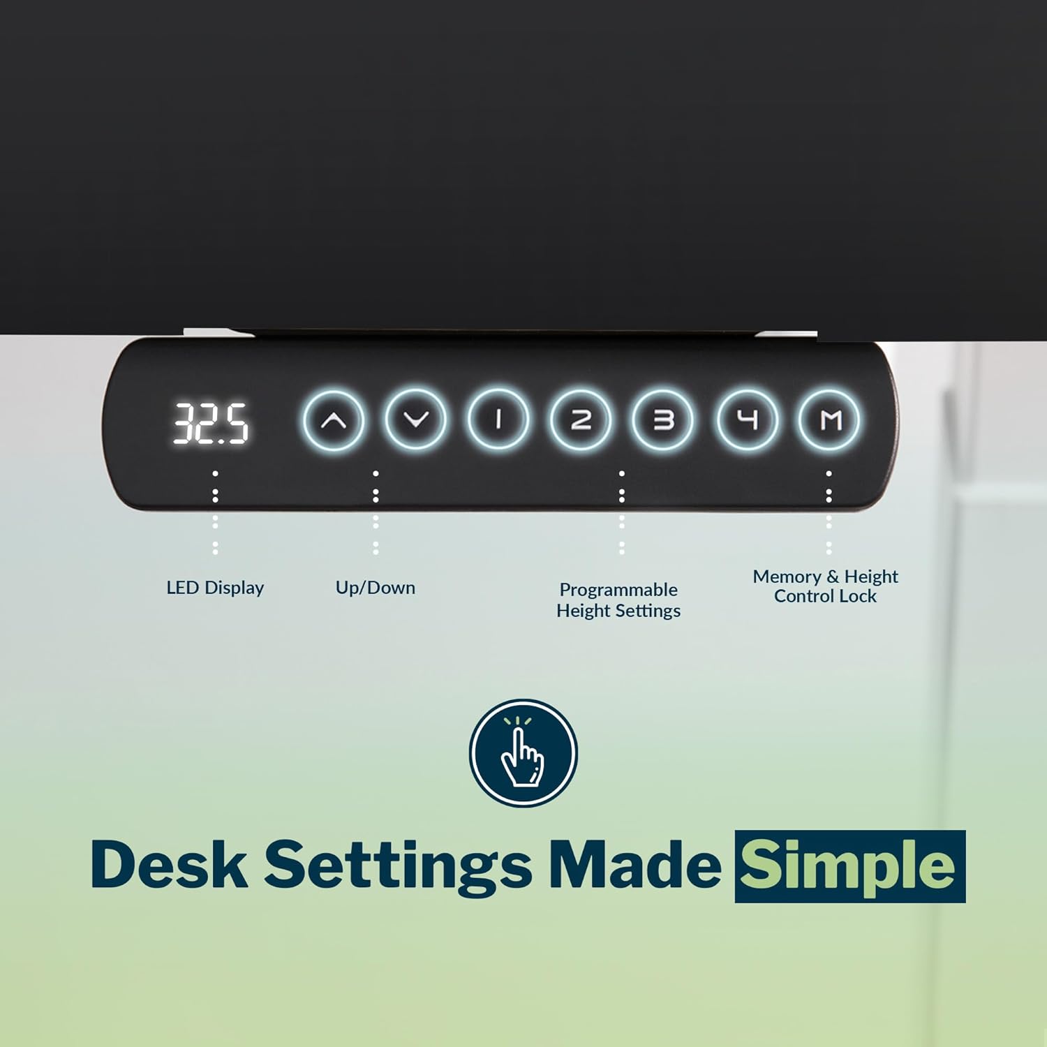 Vari Command Center Electric Standing Desk – 120° Curved Sit-Stand Gaming Desk Corner Workstation for Triple Monitors + Sloped Front Edge, 4 Height Settings, 200 lb Capacity (Black Top/Slate Legs) - Image 6