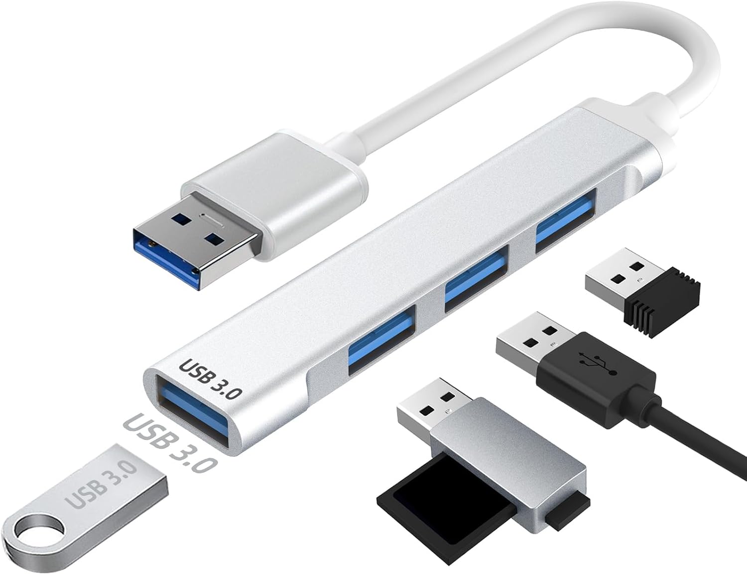 USB 3.0 Hub, 4-Port USB Hub USB Splitter USB Expander for Laptop, Xbox, Flash Drive, HDD, Console, Printer, Camera, Keyborad, Mouse and More - Image 2