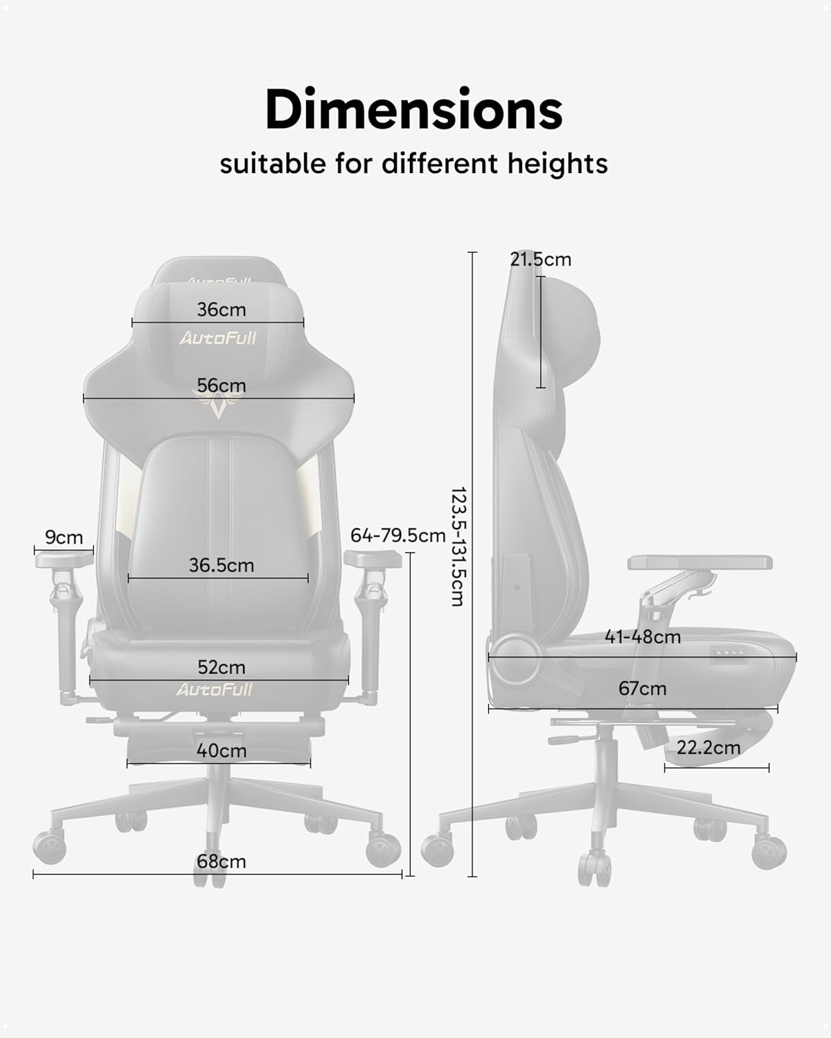 AutoFull M6 Ergonomic Gaming Chair – with 3rd-Gen Dynamic Lumbar Support, Lumbar & Leg Massage, Ventilated & Heated Seat, 360° Mechanical Armrests, Retractable Footrest (Black) - Image 2