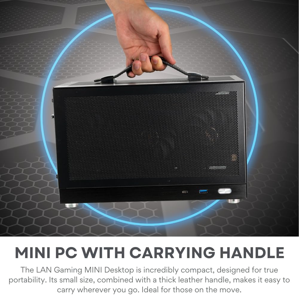 LAN Gamer RTX 5070 12GB, 8-Core AMD Ryzen 7 8700F, 32GB DDR5 RAM, 2TB Gen4 NVMe SSD, 8.1L Mini ITX SFF Desktop w/Windows 11 Pro, 3-Year Warranty, RGB Keyboard+Mouse, Internal Wi-Fi (Black) - Image 2