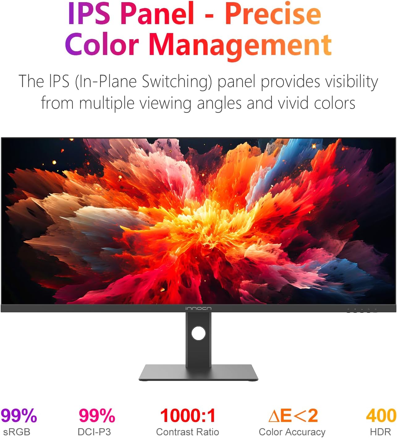 INNOCN 40" WQHD 3440 x 1440P 144Hz Ultrawide Monitor Gaming FreeSync HDR400 21:9 PC Computer IPS Screen Split PIP/PBP for Editing/Gaming, USB C 90W, HDMI, DP, Black - Image 3