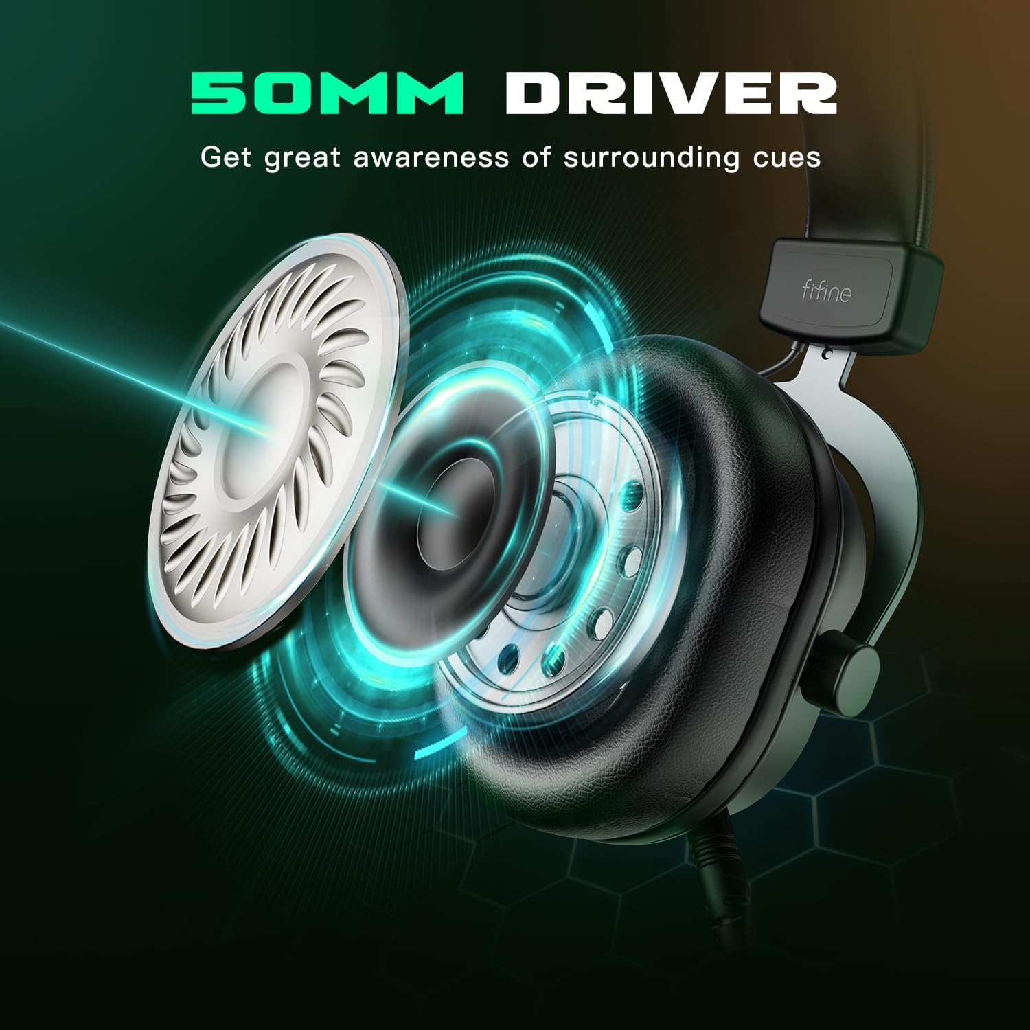 FIFINE Gaming Headset for PC-Wired Headphones with Microphone-7.1 Surround Sound Computer USB Headset for Laptop, Streaming Headphones on PS4/PS5, with EQ Mode, RGB, Soft Ear Pads - AmpliGame H6 - Image 7