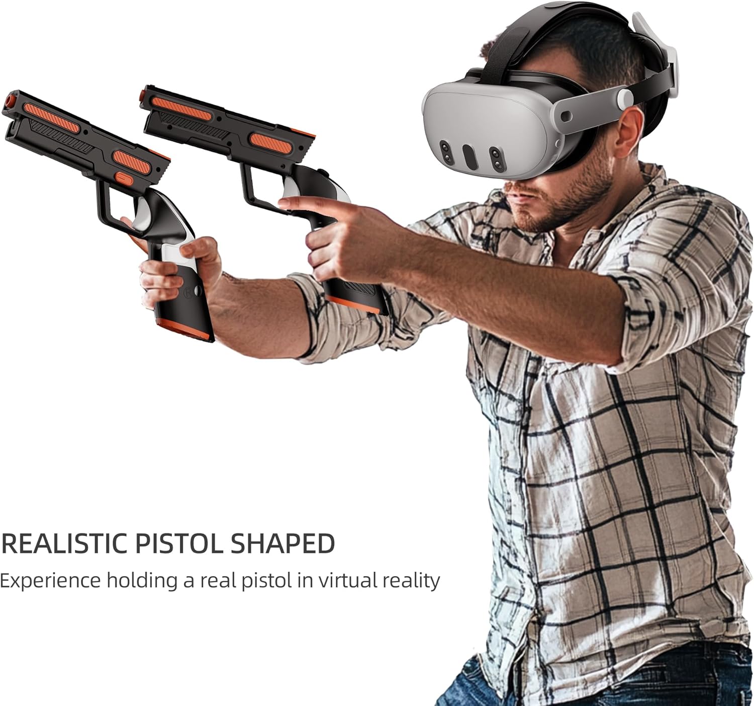 APEXINNO VR Gun Stock Cover for Meta Quest 3 & Quest 3S Controllers, P-istol Grips for Oculus Quest 3/3S, Enhanced FPS Game Feel with Realistic Holding, Handle Shell Case Protector - Image 6