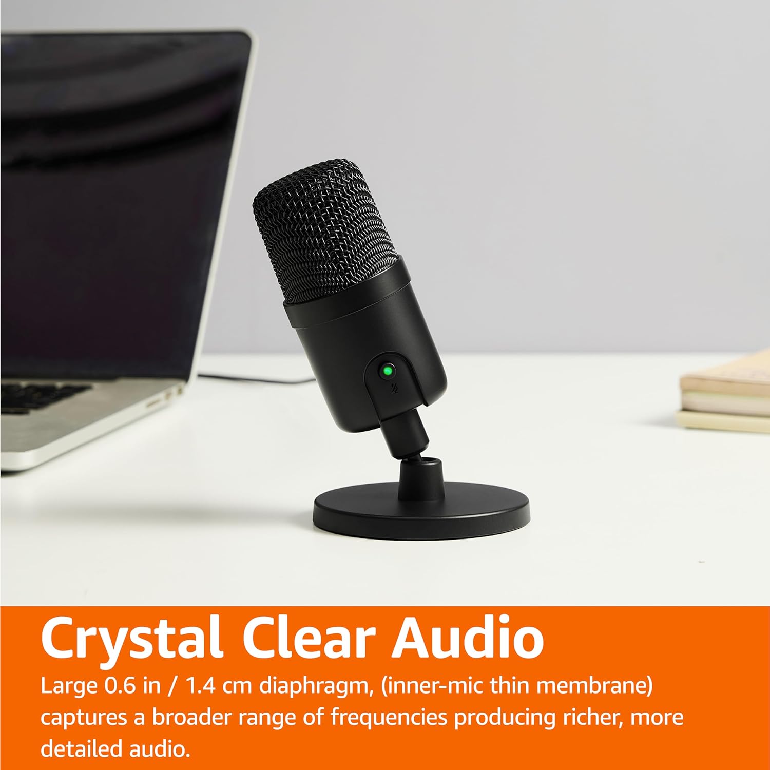 Amazon Basics Condenser Microphone for PC, Cardioid Pickup, USB Mic for Streaming, Recording, and Podcasting, 360° Adjustable Stand, Plug and Play, 5.8" x 3.4", Black - Image 6