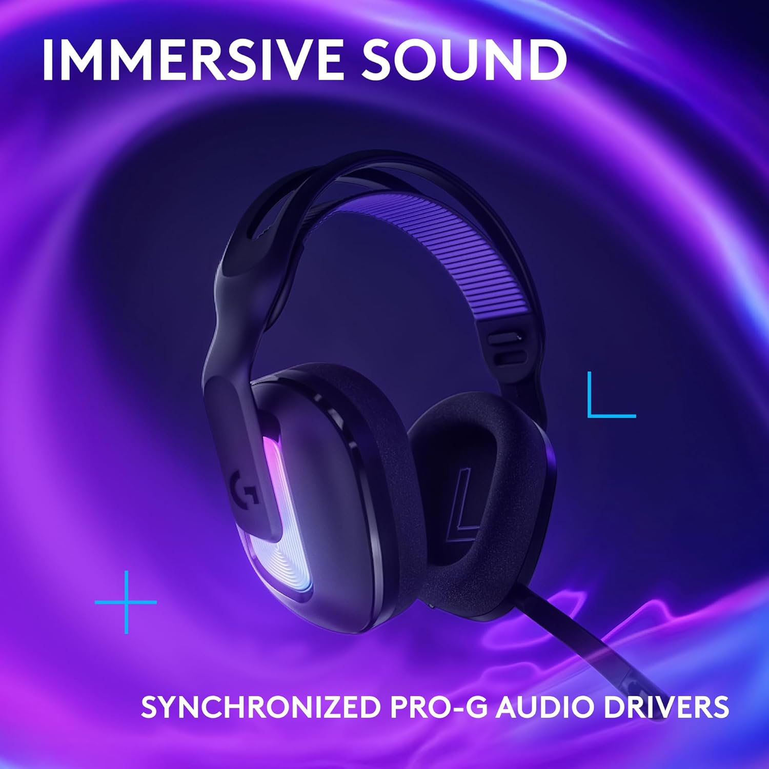 Logitech G522 Lightspeed Wireless Gaming Headset, Full-Band Mic, Advanced Audio, Tri-Connect (Lightspeed, Bluetooth, USB A to C), LIGHTSYNC RGB, for PC & Nintendo Switch/Switch 2 – Black - Image 4