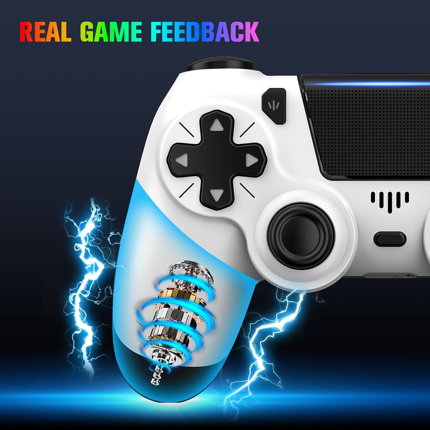 ewnol 2 Pack Controllers with Charging Dock Station for PS4 Controller, Wireless Controller Compatible with PS4/Pro/Slim Consoles, with LED Charging Dock, Black & White - Image 5