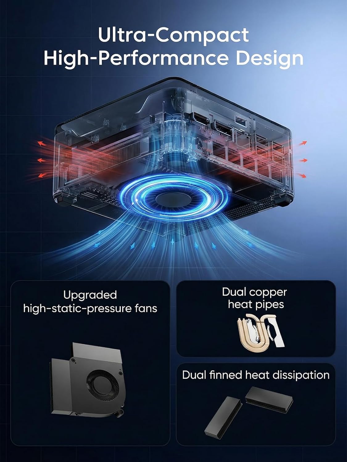 KAMRUI Hyper H2 Mini PC Windows 11 Pro, Intel Core 14450HX Mini Computer(10C/16T, 4.8GHz), 16GB RAM 512GB PCIe4.0 SSD, Triple 4K(USB-C/HDMI/DP), WiFi 6 BT5.2 Micro Desktop PC for Business Office - Image 7
