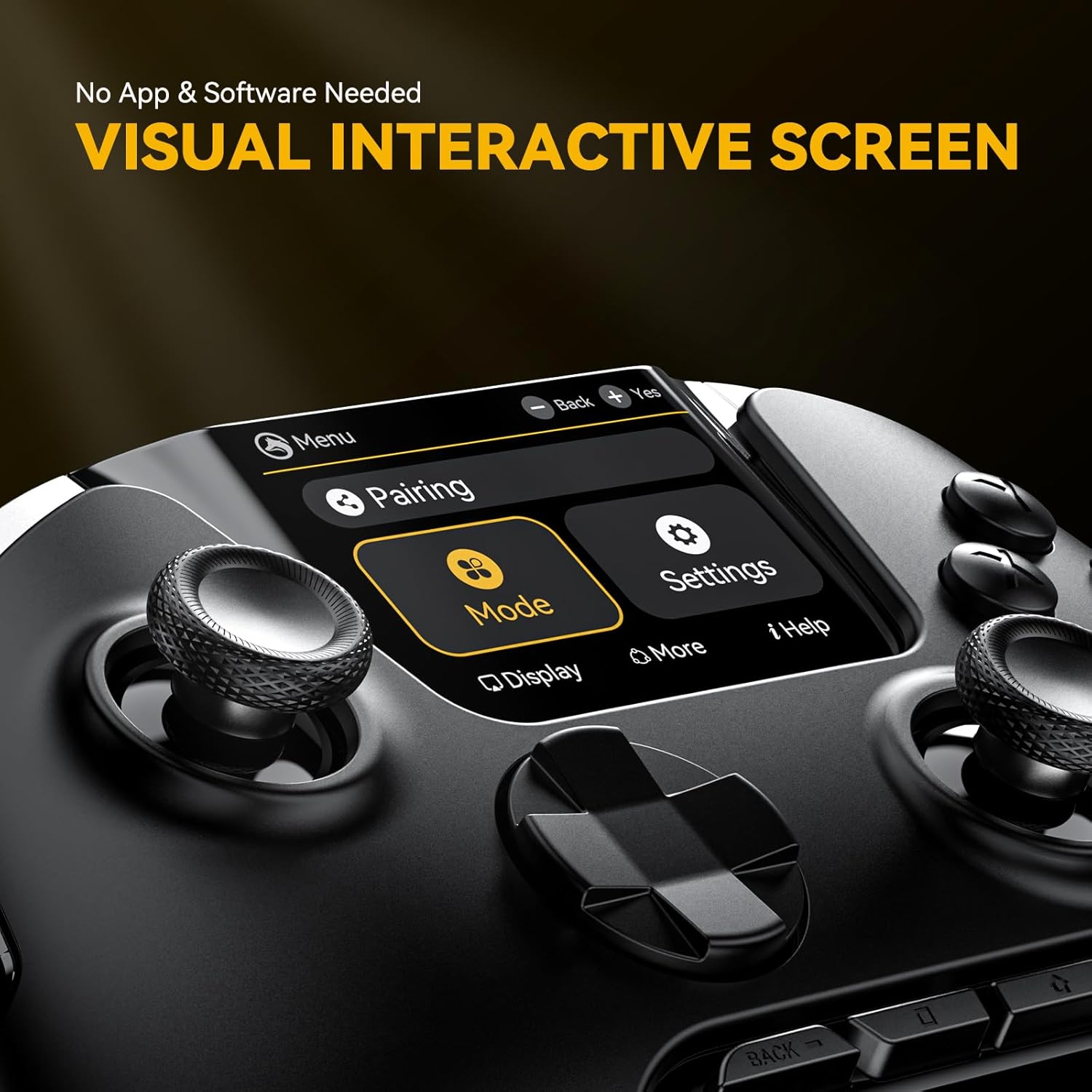 ManbaOne Interactive Screen Wireless Gaming Controller for PC/Switch/Switch 2/iOS/Android,Hall Effect Stick & Trigger,RGB Lighting,Remappable Buttons,1800mAh with Charging Dock (Black) - Image 2