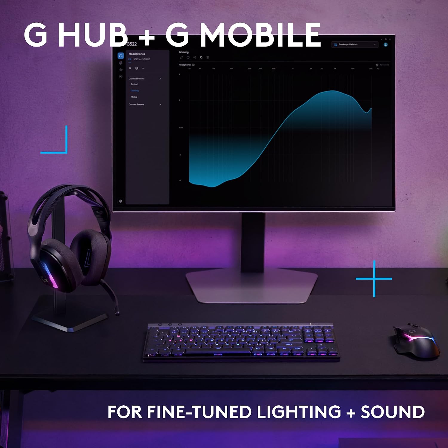 Logitech G522 Lightspeed Wireless Gaming Headset, Full-Band Mic, Advanced Audio, Tri-Connect (Lightspeed, Bluetooth, USB A to C), LIGHTSYNC RGB, for PC & Nintendo Switch/Switch 2 – Black - Image 7