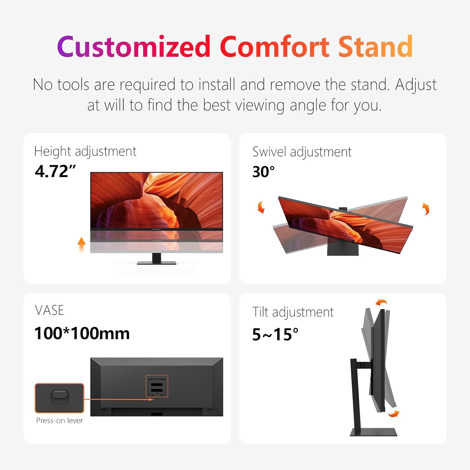 INNOCN 40" WQHD 3440 x 1440P 144Hz Ultrawide Monitor Gaming FreeSync HDR400 21:9 PC Computer IPS Screen Split PIP/PBP for Editing/Gaming, USB C 90W, HDMI, DP, Black - Image 6