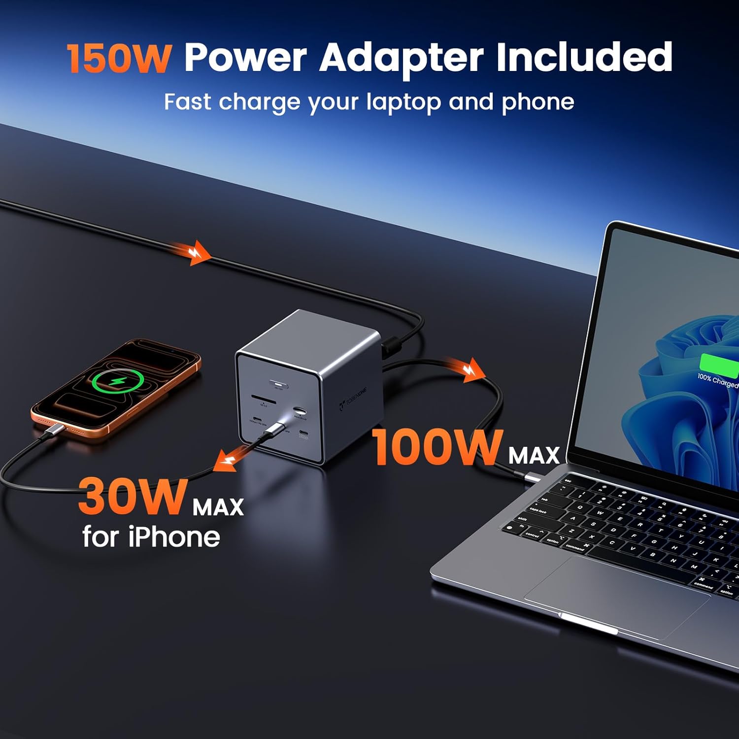 TobenONE 16-in-1 Laptop Docking Station π§πΏπΆπ½πΉπ² π°π Monitor with 150W Power Supply, 3 HDMI, 2.5Gbps Ethernet, 7 USB, USB-C Docking Station for Thunderbolt 5/4/3 Windows/Dell/Lenovo/HP/Asus - Image 4