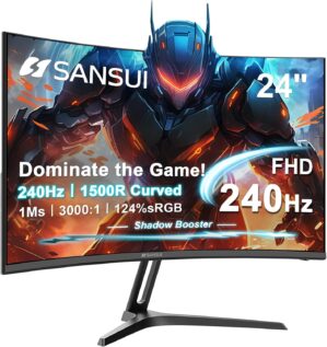 SANSUI 24 Inch Curved 240Hz Gaming ...