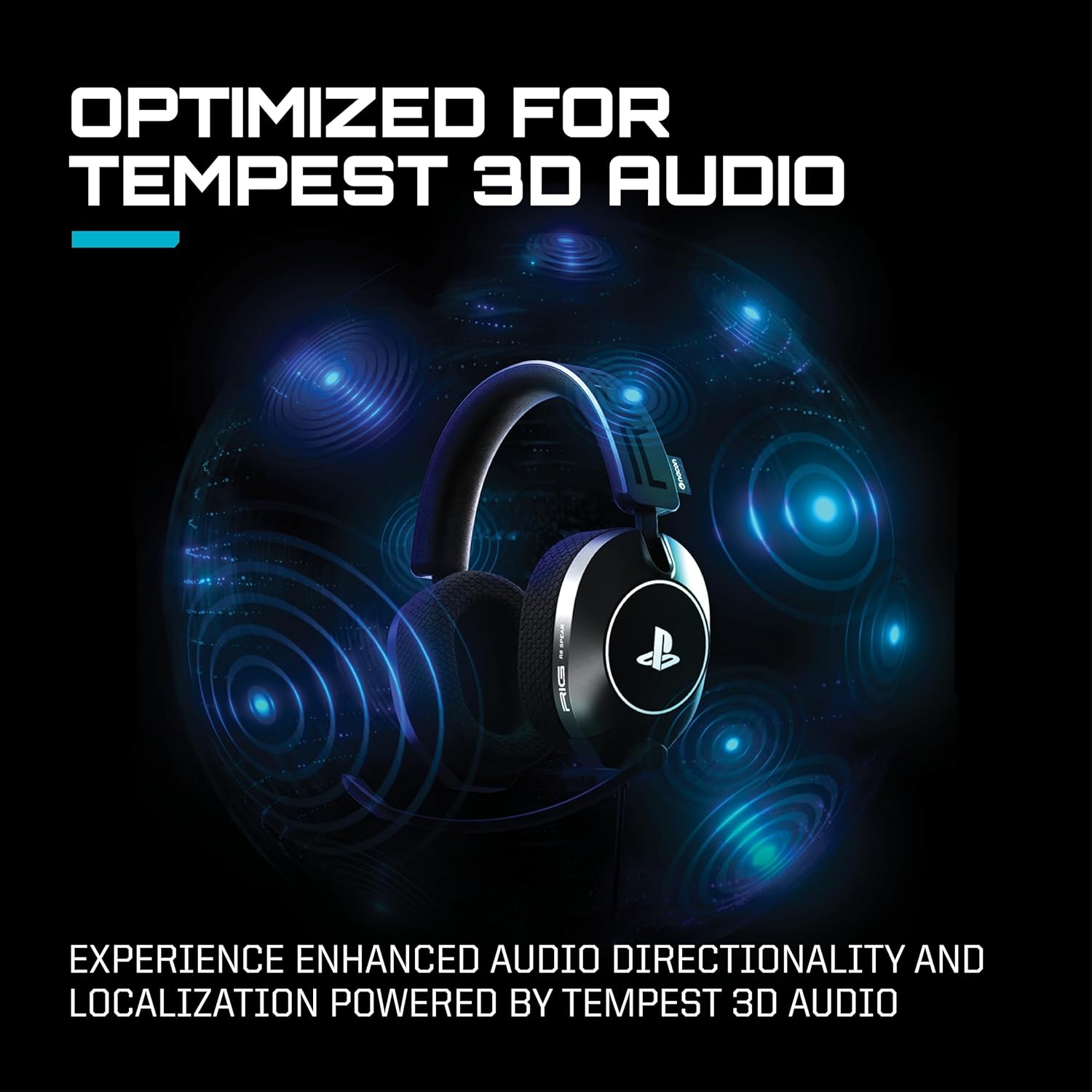 RIG R5 Spear PRO HS Wired Gaming Headset Officially Licensed for PlayStation, PS5, PS4, PC - 40mm Graphene Drivers, Tempest 3D Audio, Flip-to-Mute Mic, Memory Foam Cushions, 3.5mm -White - Image 5