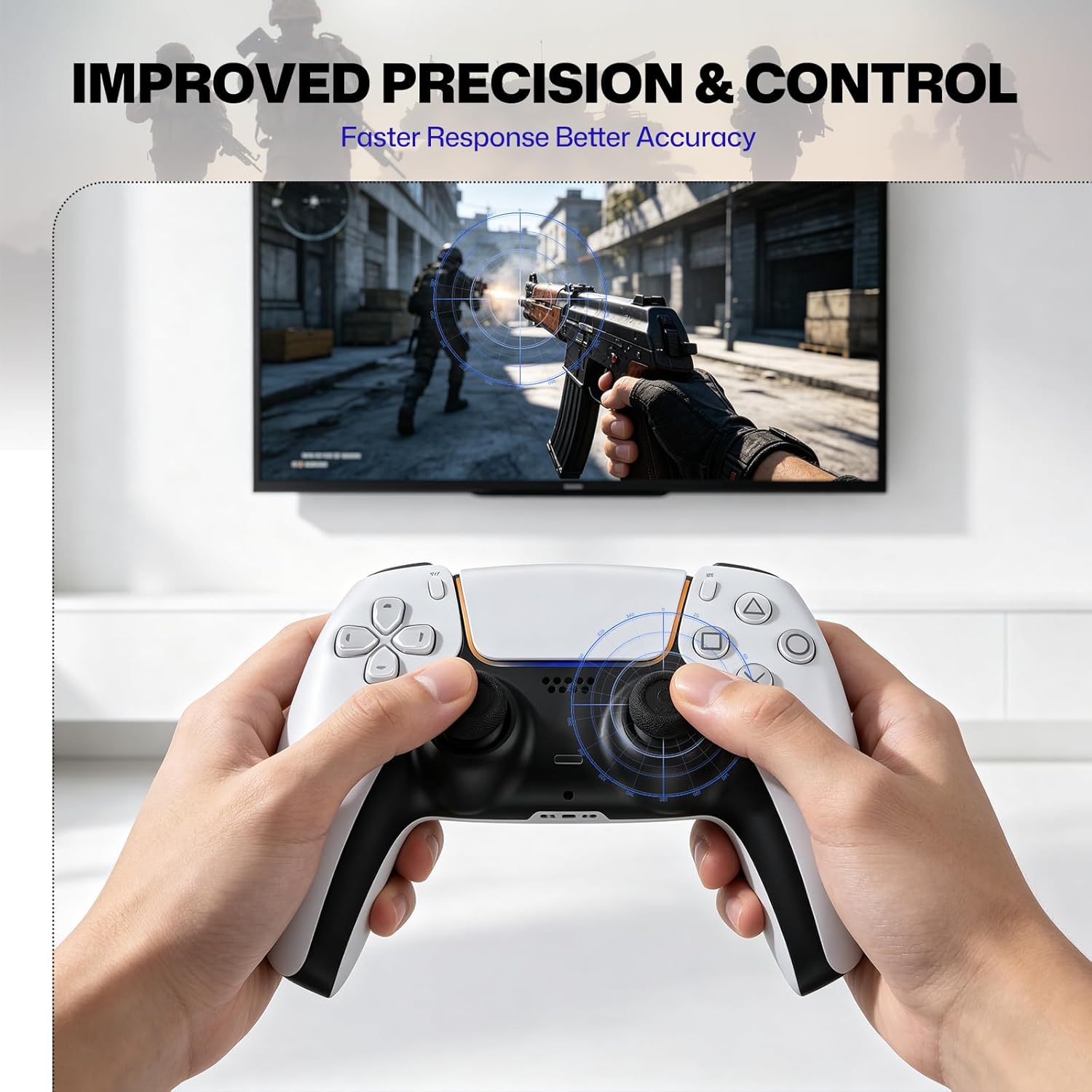 NEWDERY Thumb Grips for PS4/PS5 Controller, 3 Height Options (Low/Mid/High) for Precision & Control, Anti-Slip Silicone Joystick Caps for PlayStation 5/4 Controller, Switch 2 Pro Controller, 12-Pack - Image 4