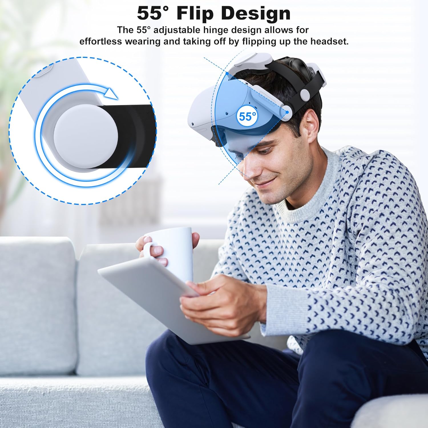 Kawaye for Meta Quest 3S/Quest 2/Quest 3 Head Strap, Double Knobs Adjustable Elite Strap Replacement,VR Headset Strap with Two Large Support Pad Enhanced Support, Reduce Pressure - Image 7