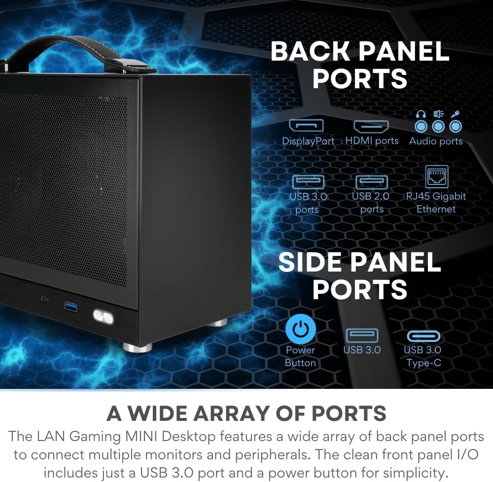 LAN Gamer RTX 5070 12GB, 8-Core AMD Ryzen 7 8700F, 32GB DDR5 RAM, 2TB Gen4 NVMe SSD, 8.1L Mini ITX SFF Desktop w/Windows 11 Pro, 3-Year Warranty, RGB Keyboard+Mouse, Internal Wi-Fi (Black) - Image 6