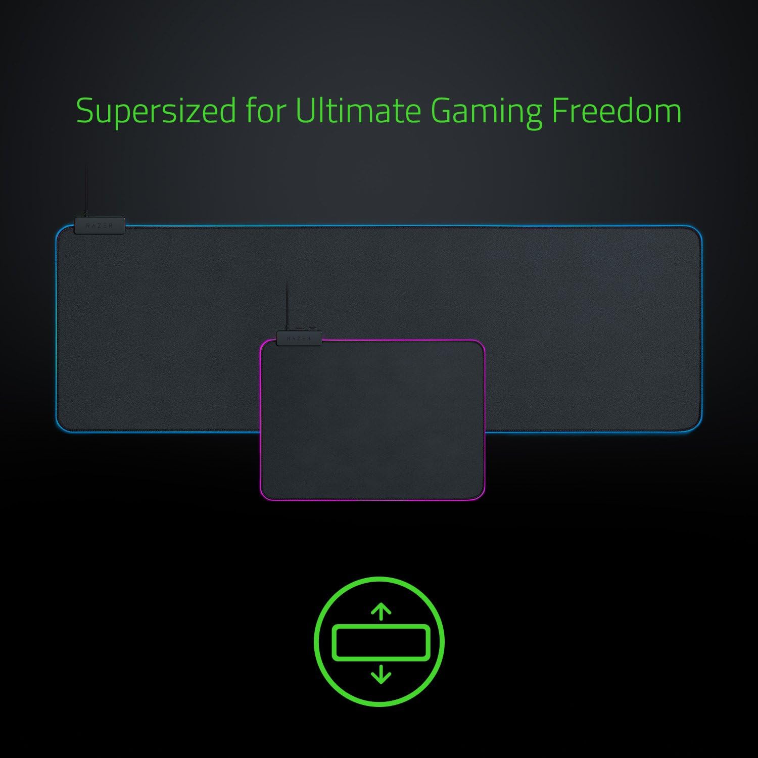 Razer Goliathus Extended Chroma Gaming Mousepad: Customizable Chroma RGB Lighting - Soft, Cloth Material - Balanced Control & Speed - Non-Slip Rubber Base - Classic Black - Image 7