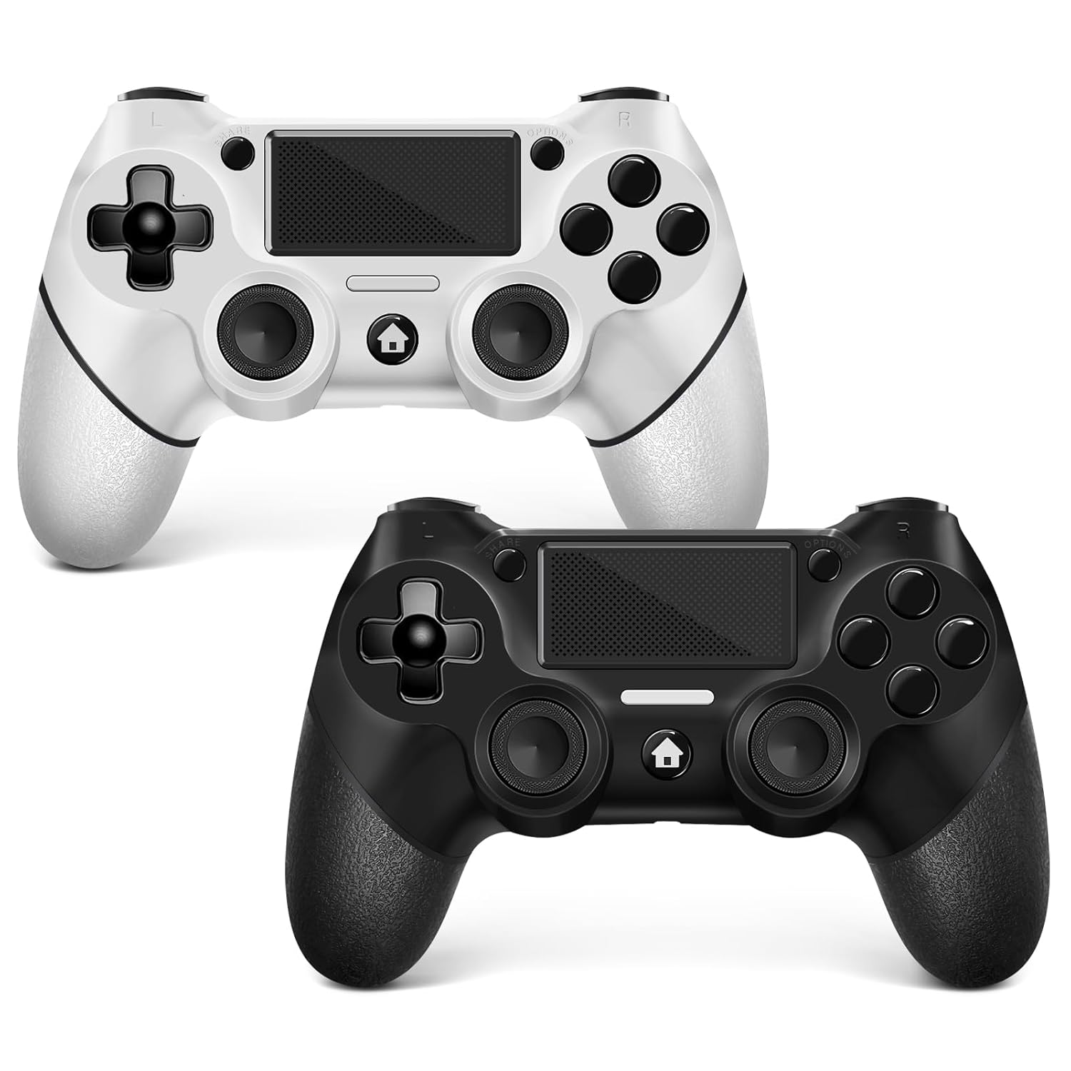 AceGamer 2 Pack for PS4 Controller, Wireless Controller for PS4/Pro/Slim/PC, with Non-Slip Grip of Both Sides and USB-C Cable! (Black and White) - Image 8