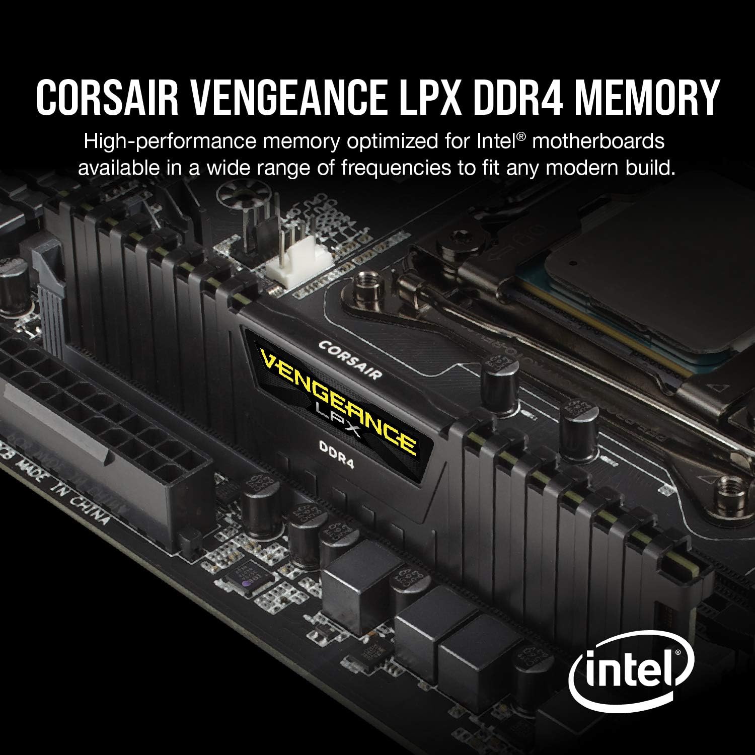 CORSAIR Vengeance LPX DDR4 RAM 32GB (2x16GB) Up to 3200MHz CL16-20-20-38 1.35V Intel XMP AMD EXPO Computer Memory – Black (CMK32GX4M2E3200C16) - Image 2