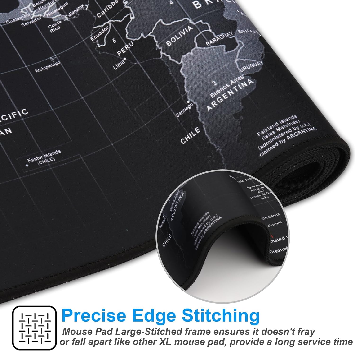 XXL Professional Large Mouse Pad & Computer Game Mouse Mat (35.4x15.7x0.1IN, Map) (90 * 40 Map) - Image 5